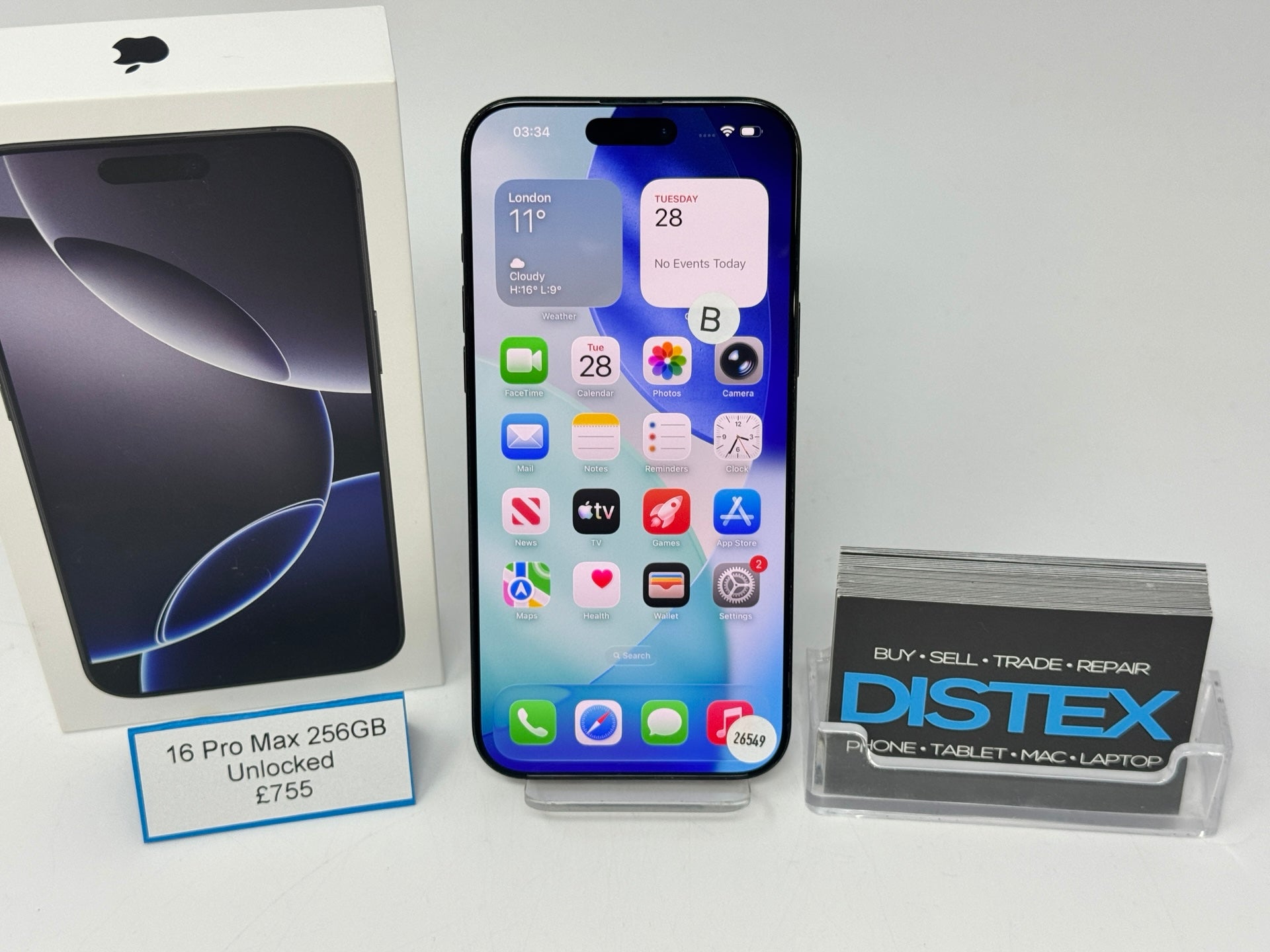 Apple iPhone 16 Pro Max 256GB Unlocked Black Titanium (B) M26549