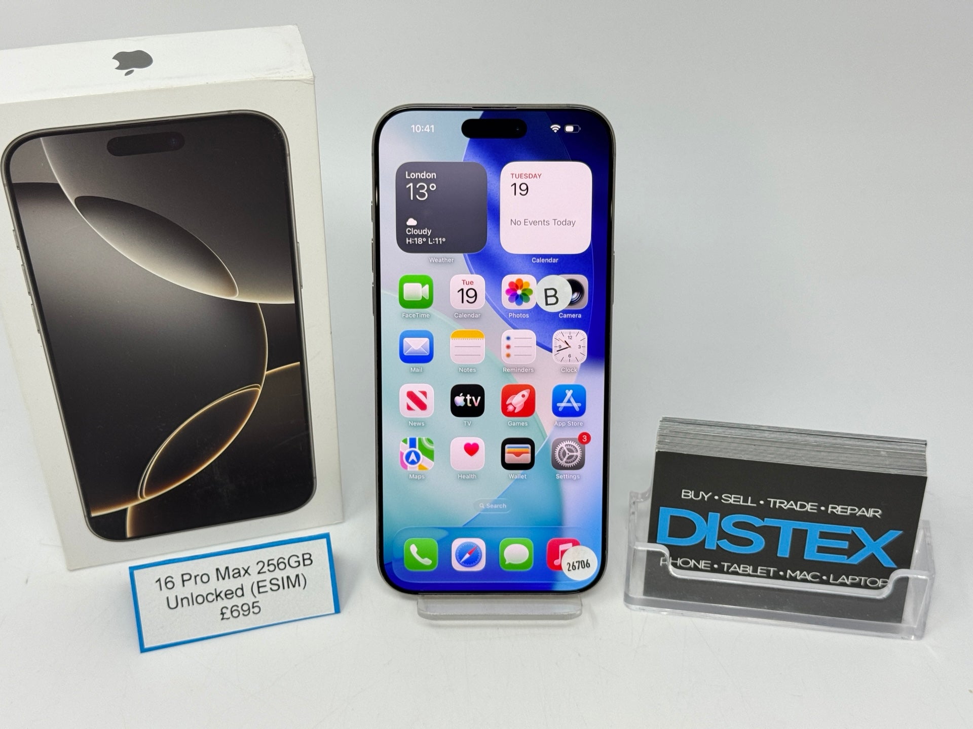 Apple iPhone 16 Pro Max 256GB Unlocked Black Titanium (B) M26706