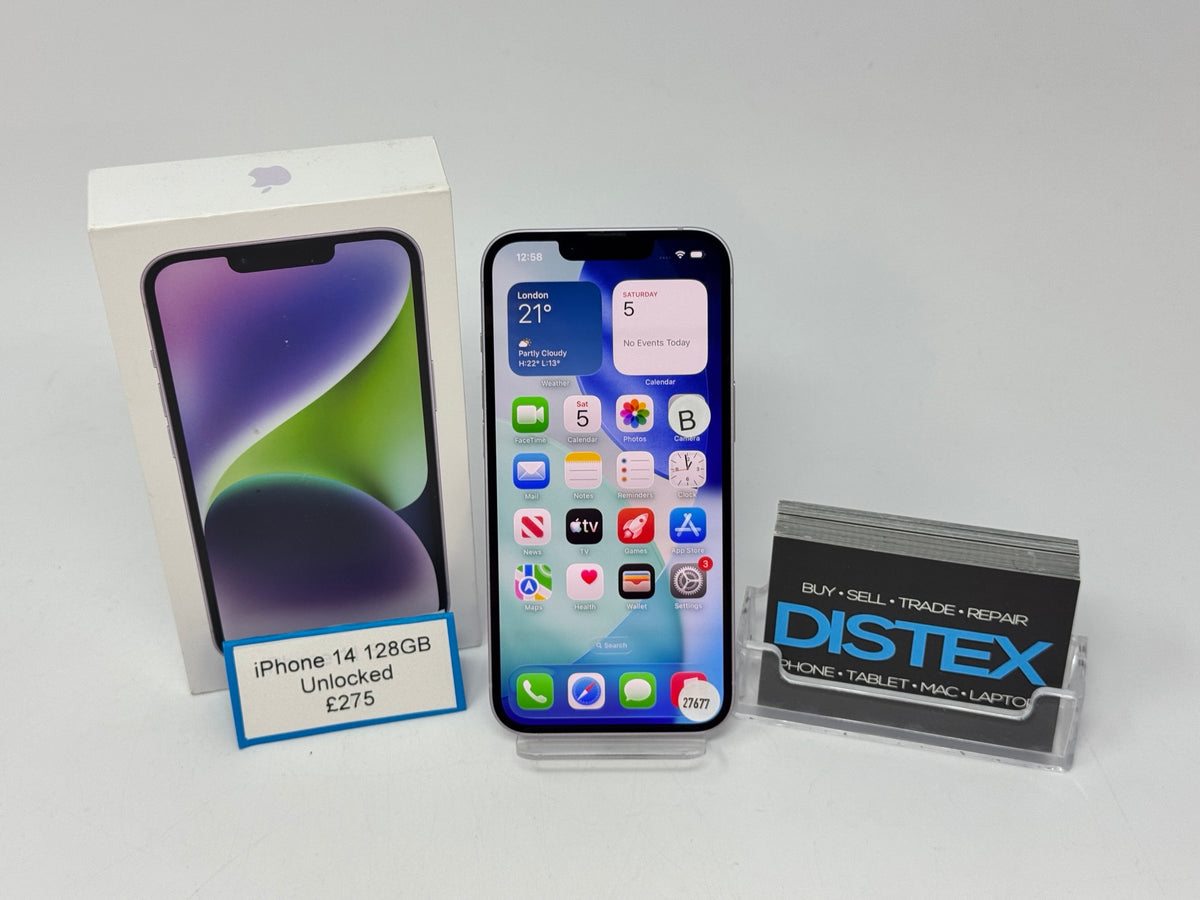 Apple iPhone 14 128GB Unlocked Purple (B) M27677