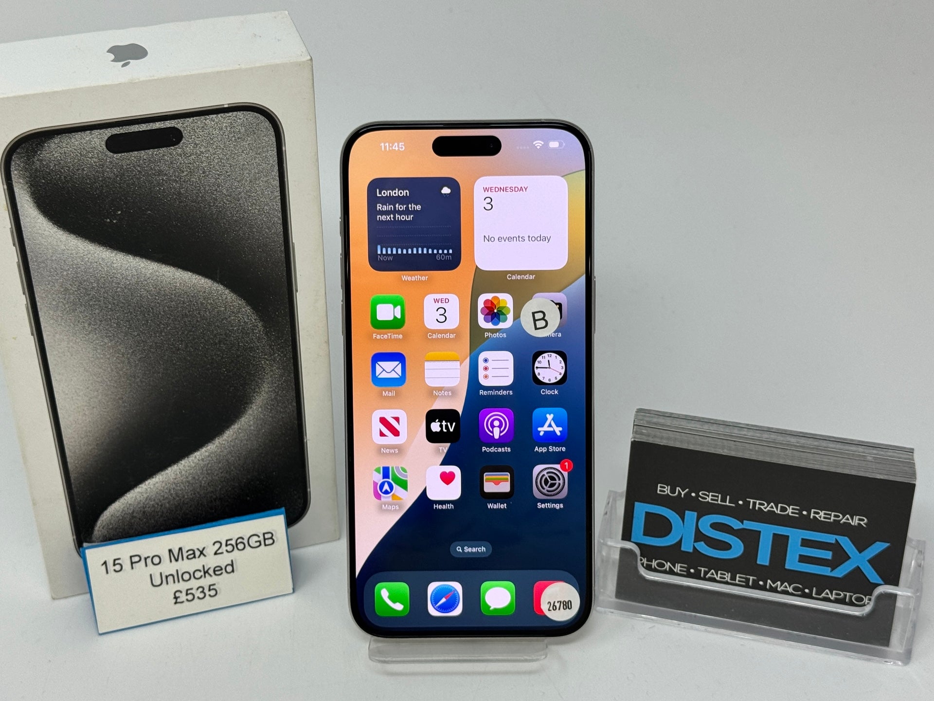 Apple iPhone 15 Pro Max 256GB Unlocked White Titanium (B) M26780
