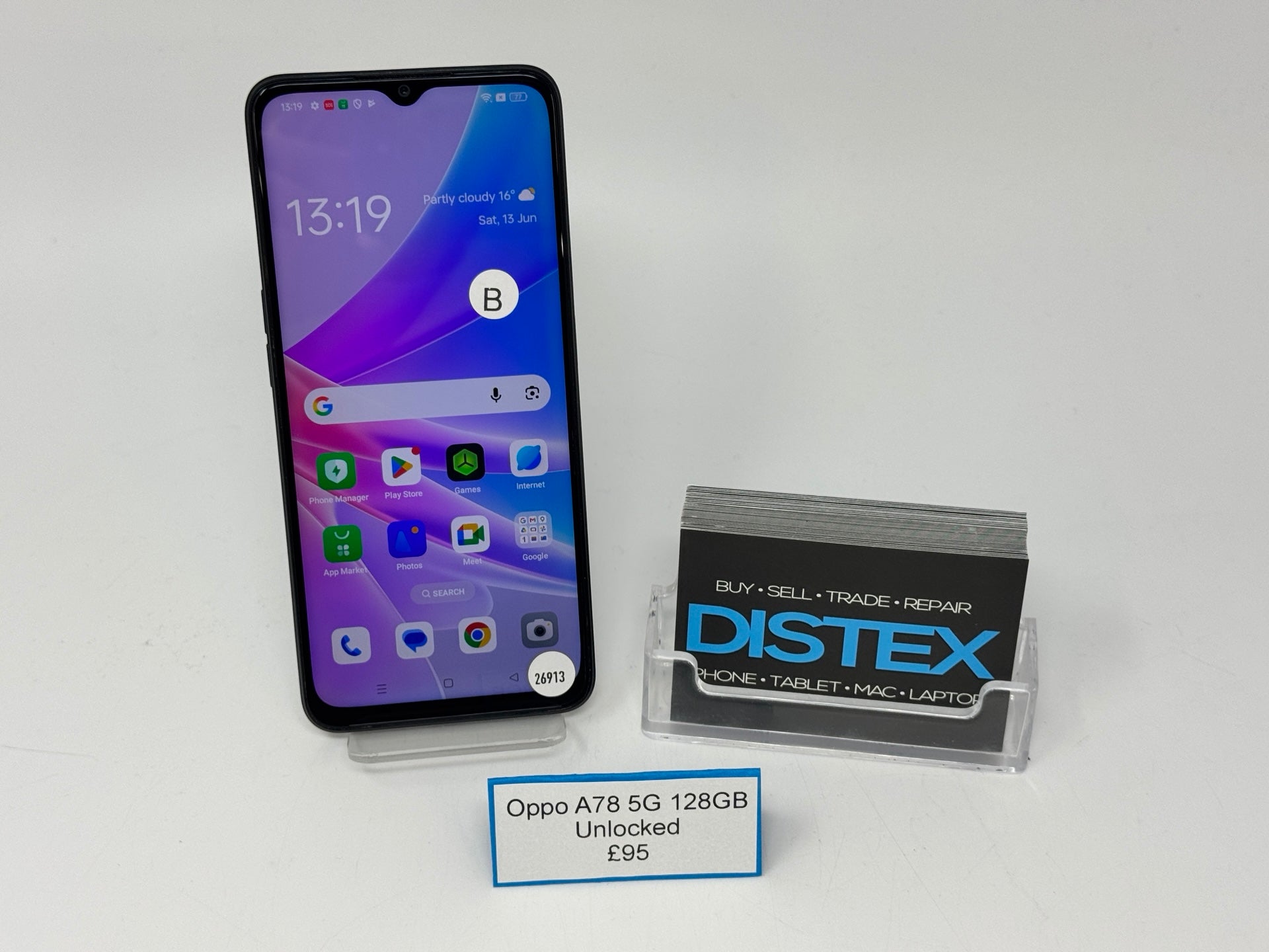 Oppo A78 5G 128GB Unlocked Glowing Black (B) M26913