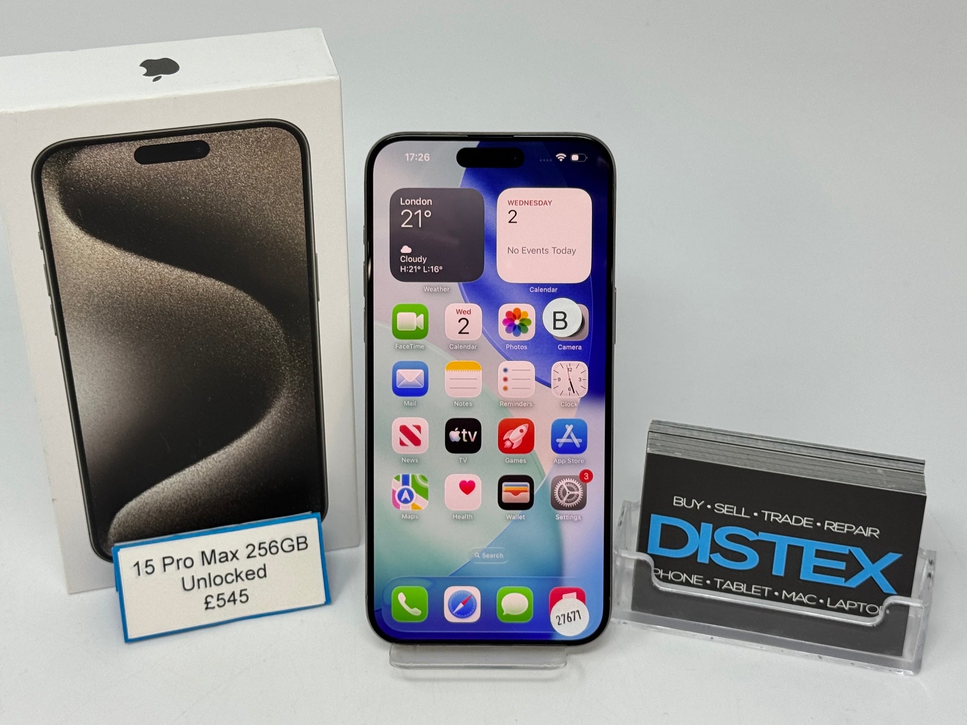 Apple iPhone 15 Pro Max 256GB Unlocked Natural Titanium (B) M27671