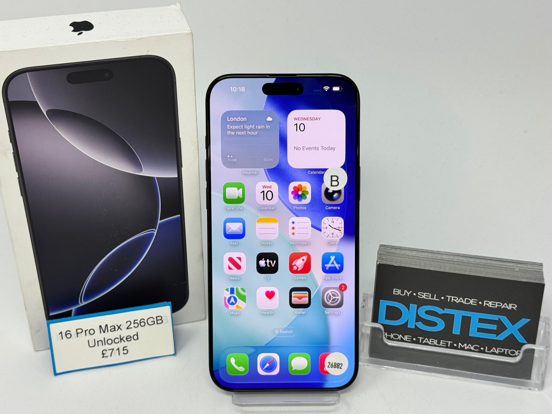 Apple iPhone 16 Pro Max 256GB Unlocked Black Titanium (B) M26882
