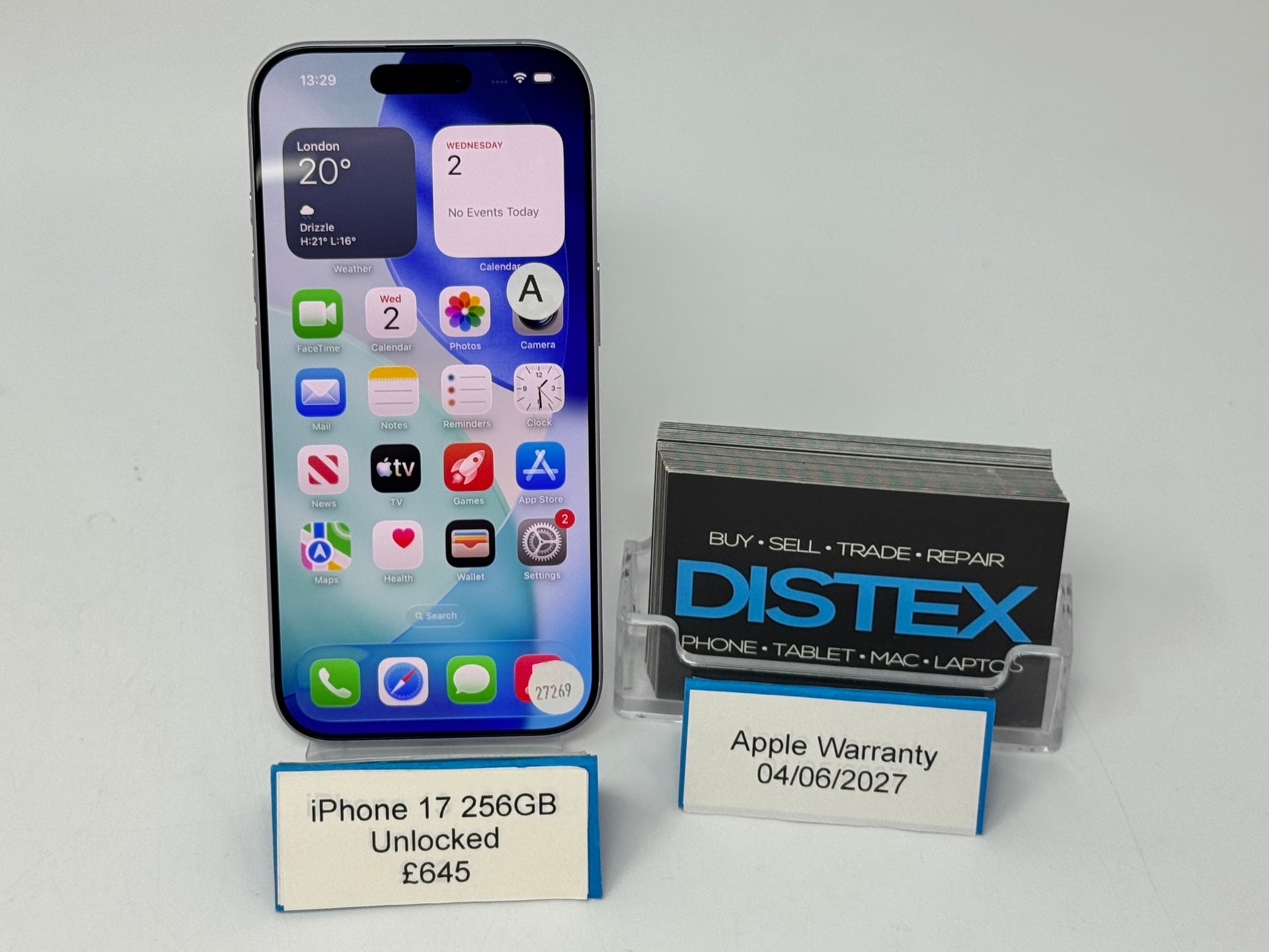 Apple iPhone 17 256GB Unlocked Lavender (A) Apple Warranty 04/06/2027 M27269