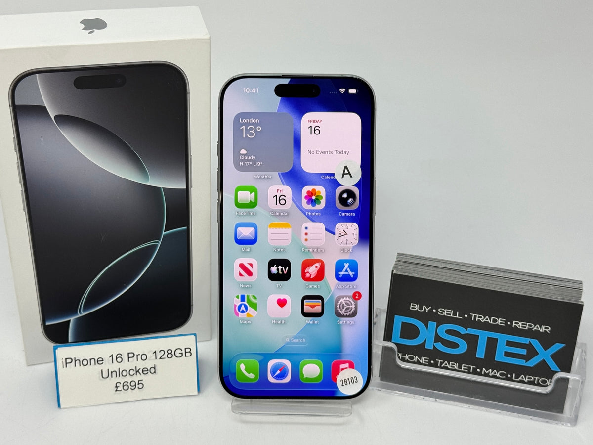 Apple iPhone 16 Pro 128GB Unlocked White Titanium (A) M28103