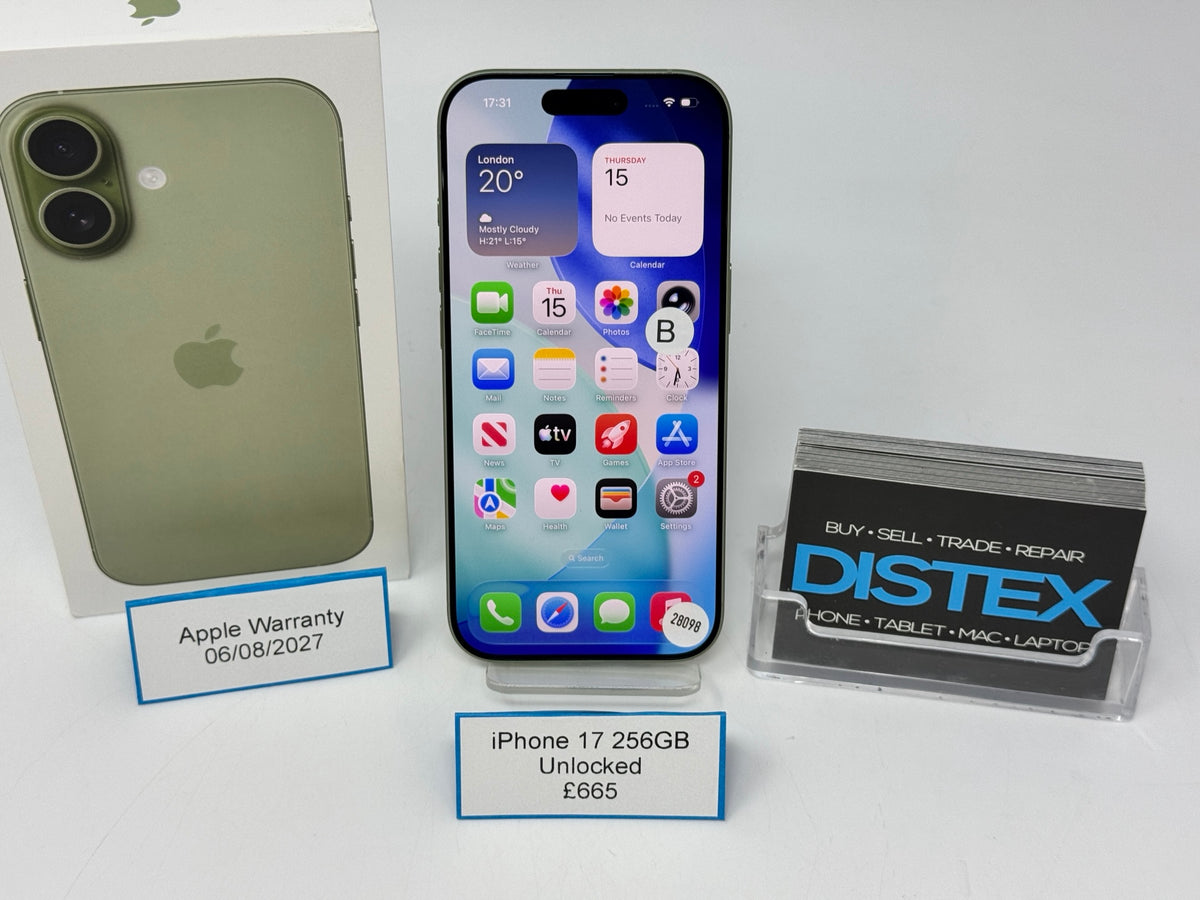 Apple iPhone 17 256GB Unlocked Green (B) Apple Warranty 06/08/2027 M28098