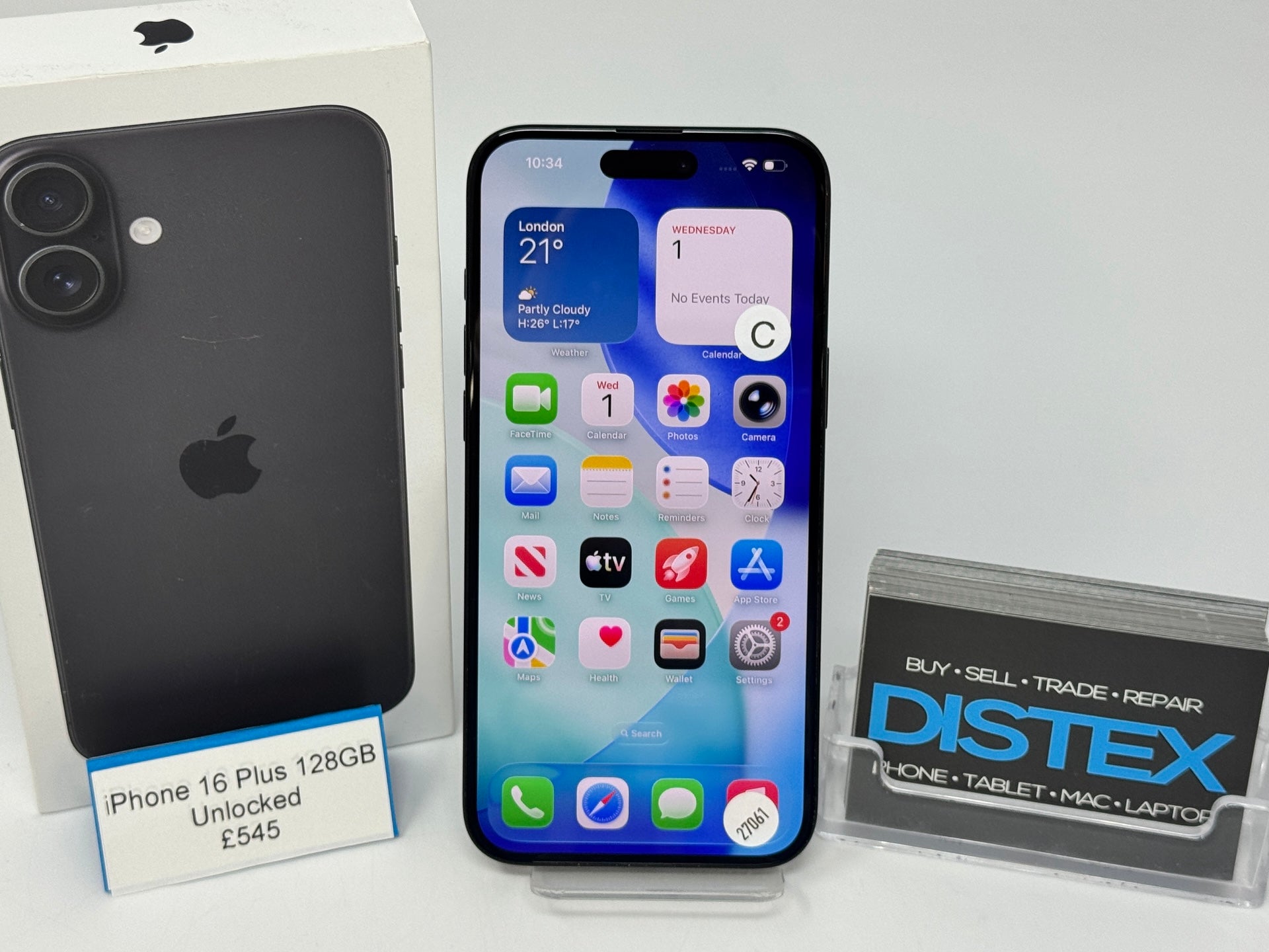 Apple iPhone 16 Plus 128GB Unlocked Black (C) M27061