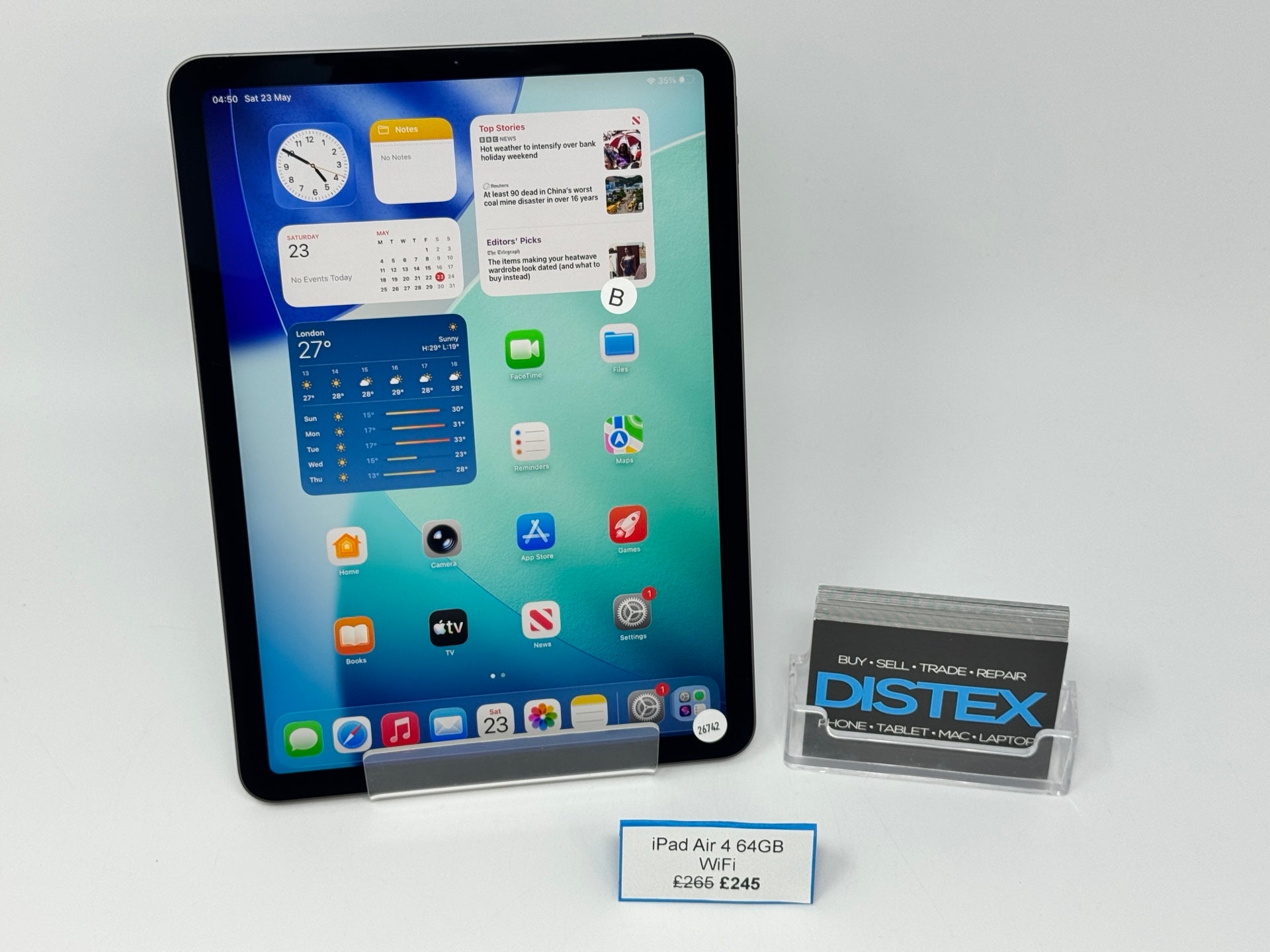 Apple iPad Air 4 10.9" 64GB WiFi Space Grey (B) M26742