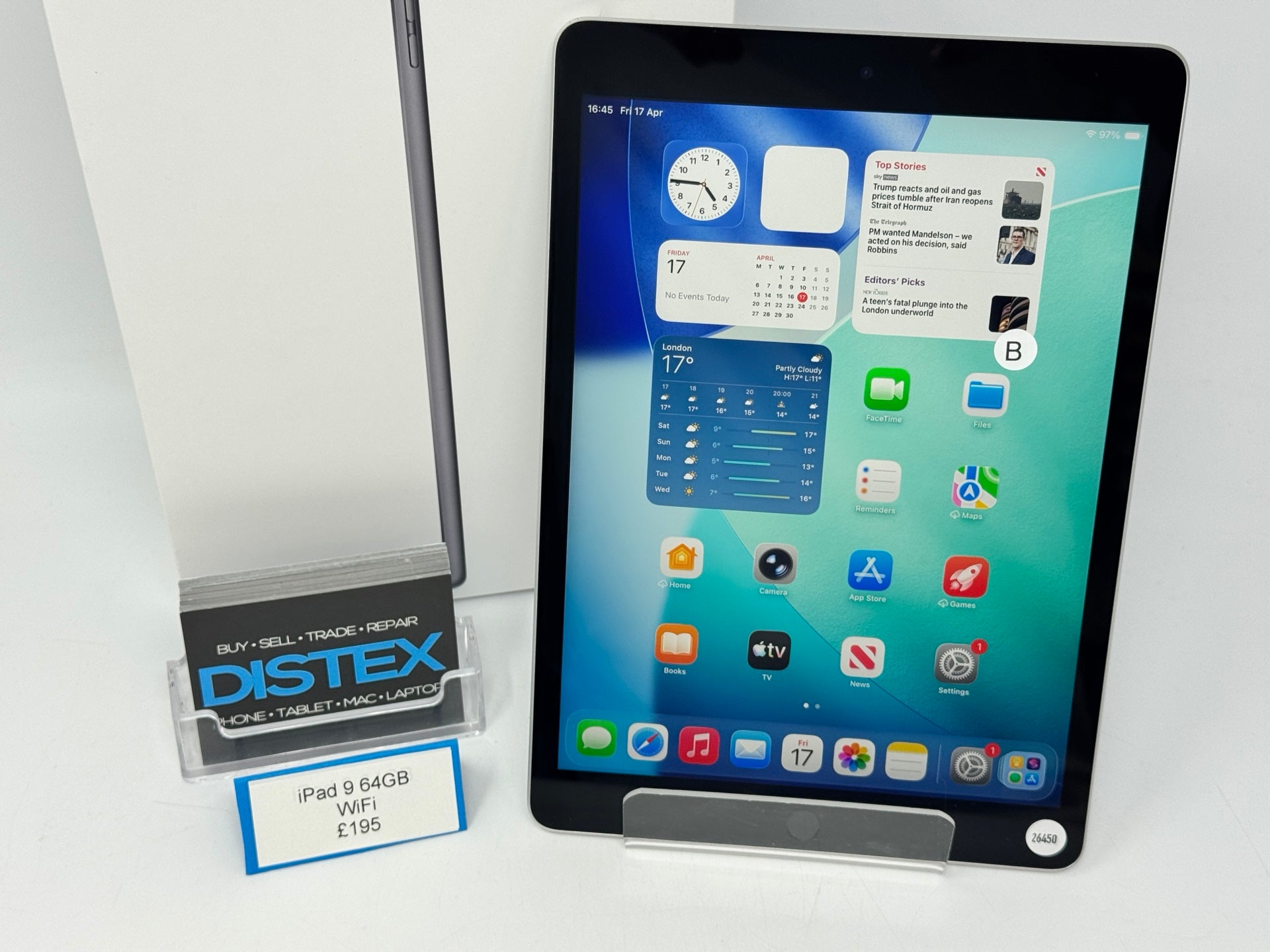 Apple iPad 9 10.2" 64GB WiFi Space Grey (B) M26450