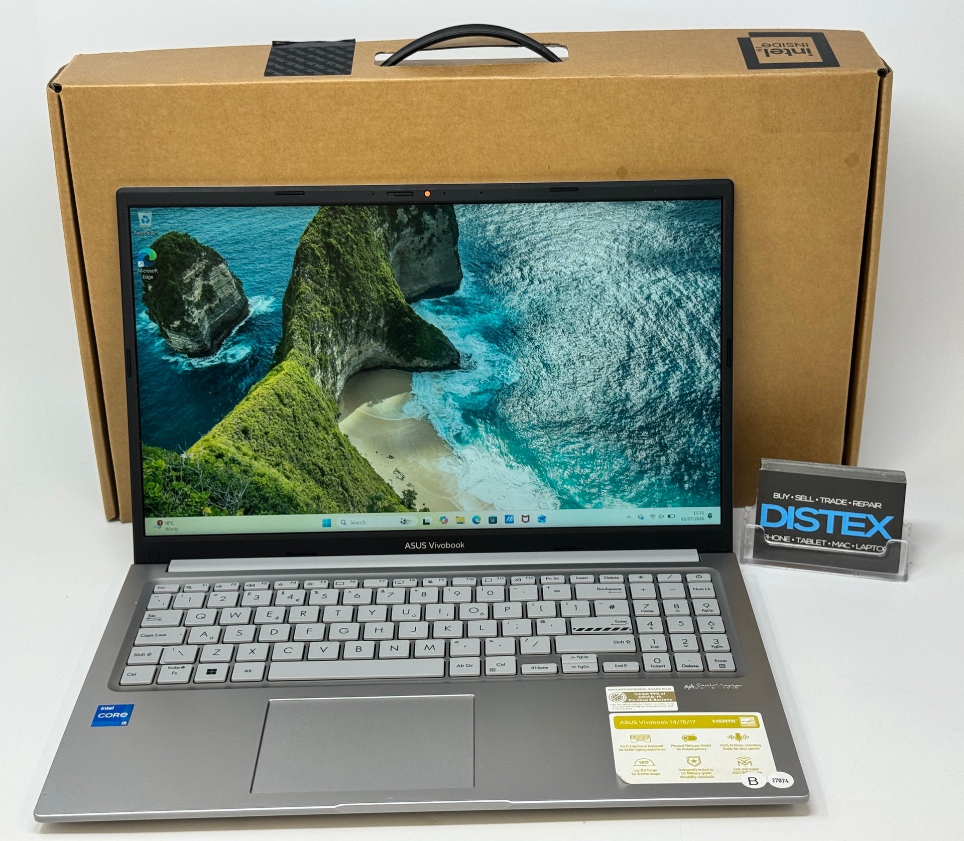 ASUS Vivobook Intel Core i5-1235u 8GB RAM 512GB SSD Windows 11 Boxed (B) M27074