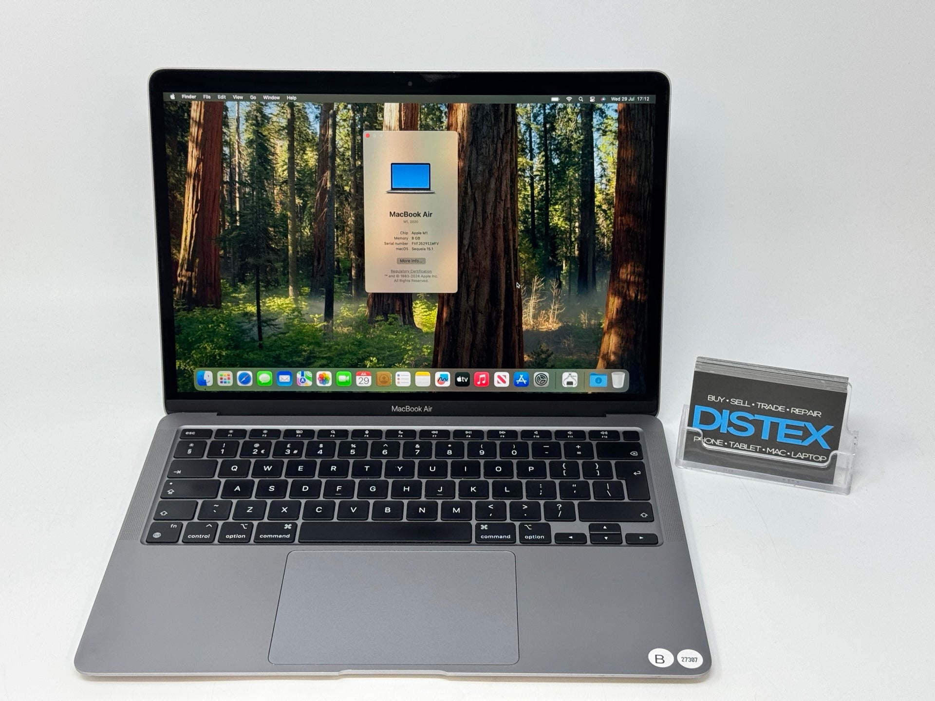 Apple MacBook Air 2020 13" 8GB RAM 256GB SSD Apple M1 Space Grey (B) M27307