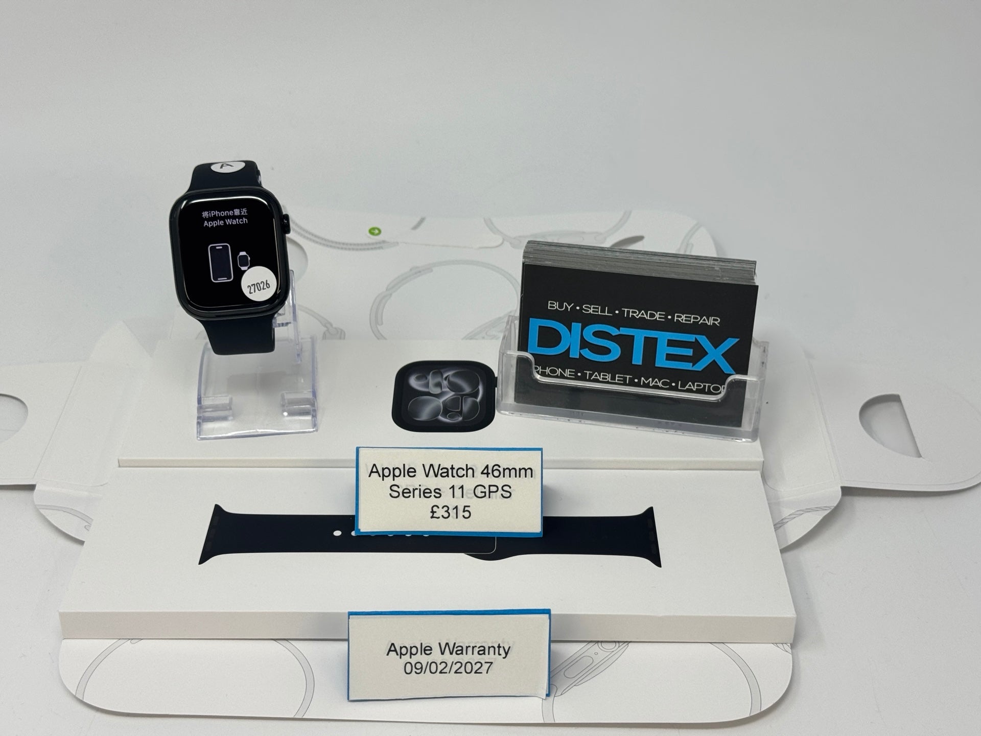 Apple Watch Series 11 46mm GPS Jet Black (A) Apple Warranty 09/02/2027 M27026