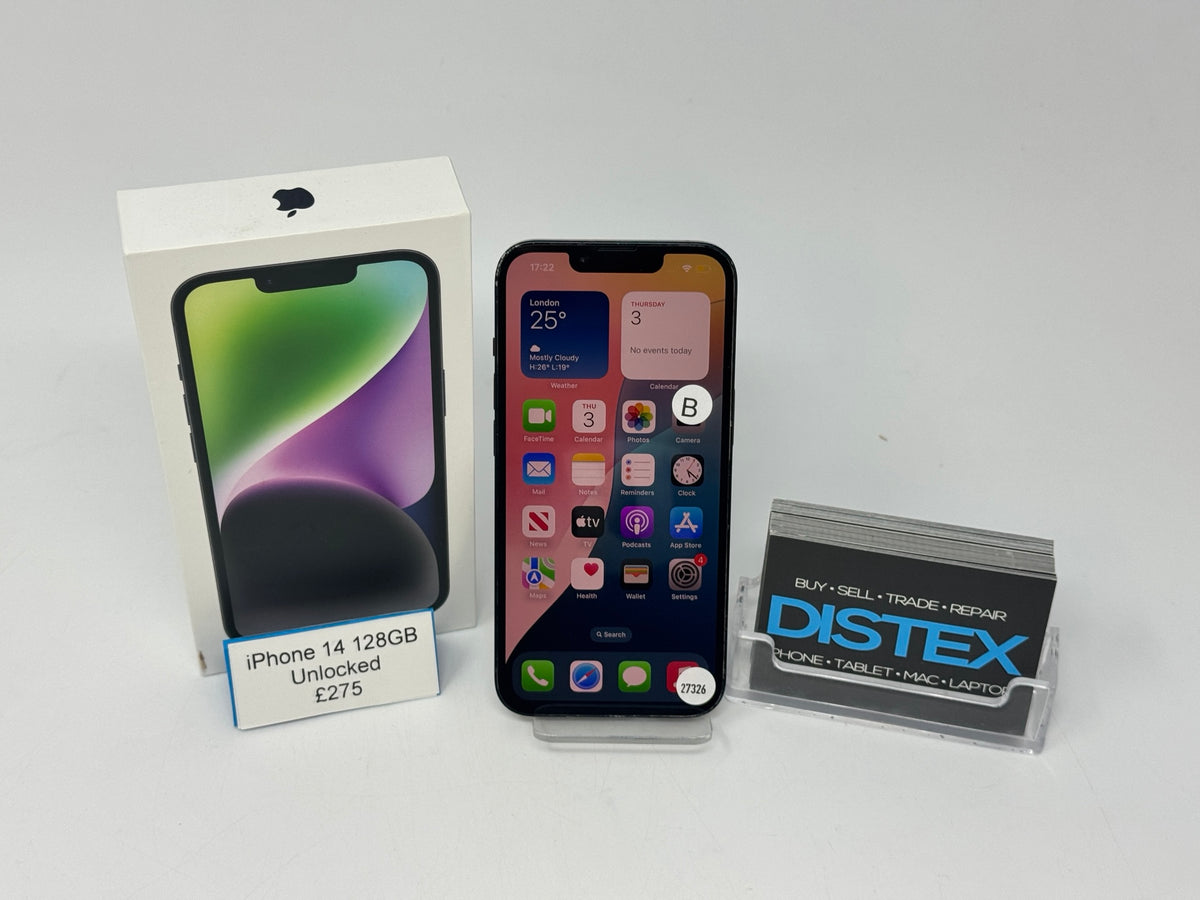 Apple iPhone 14 128GB Unlocked Midnight (B) M27326