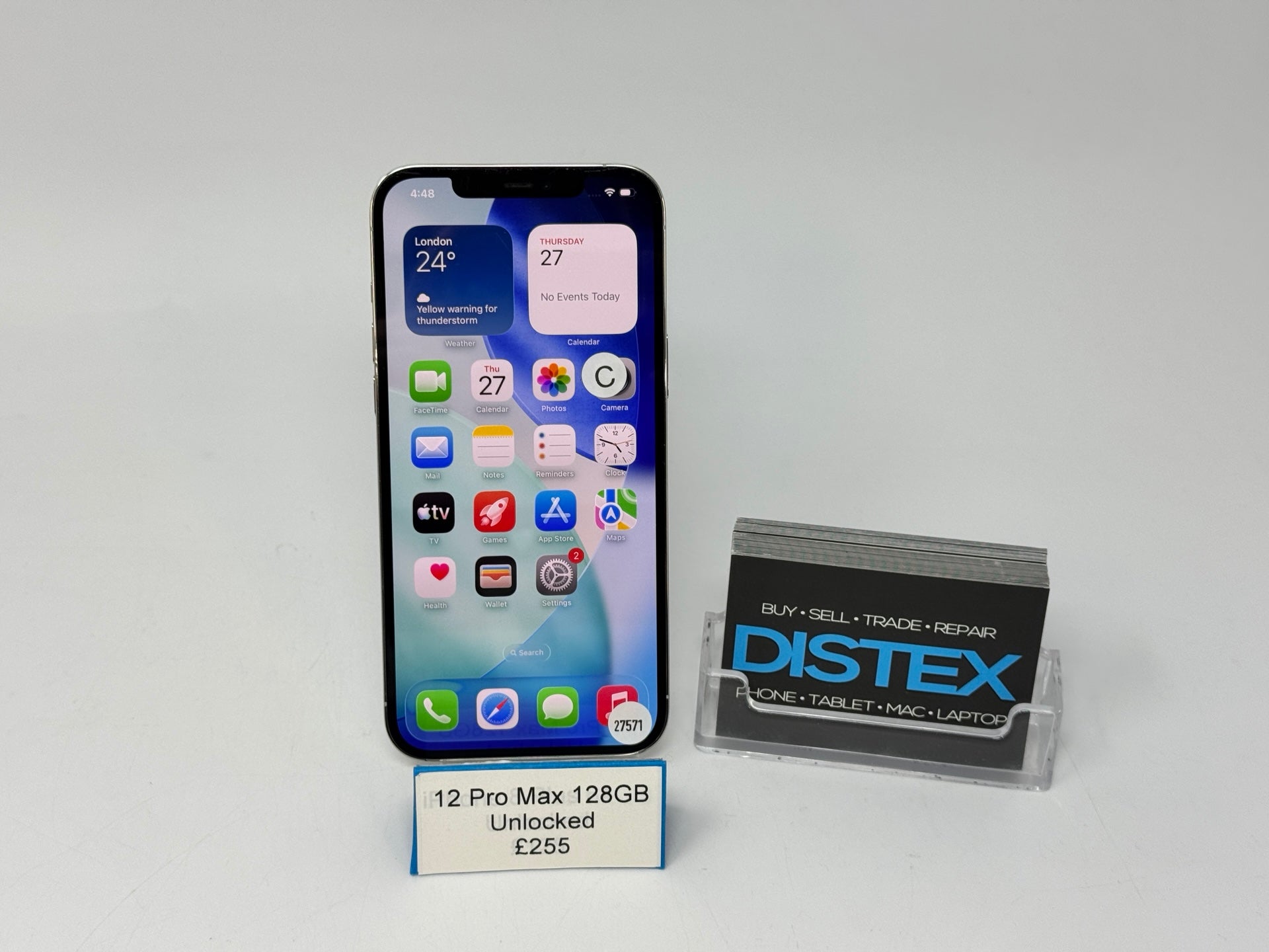 Apple iPhone 12 Pro Max 128GB Unlocked Silver (C) M27571