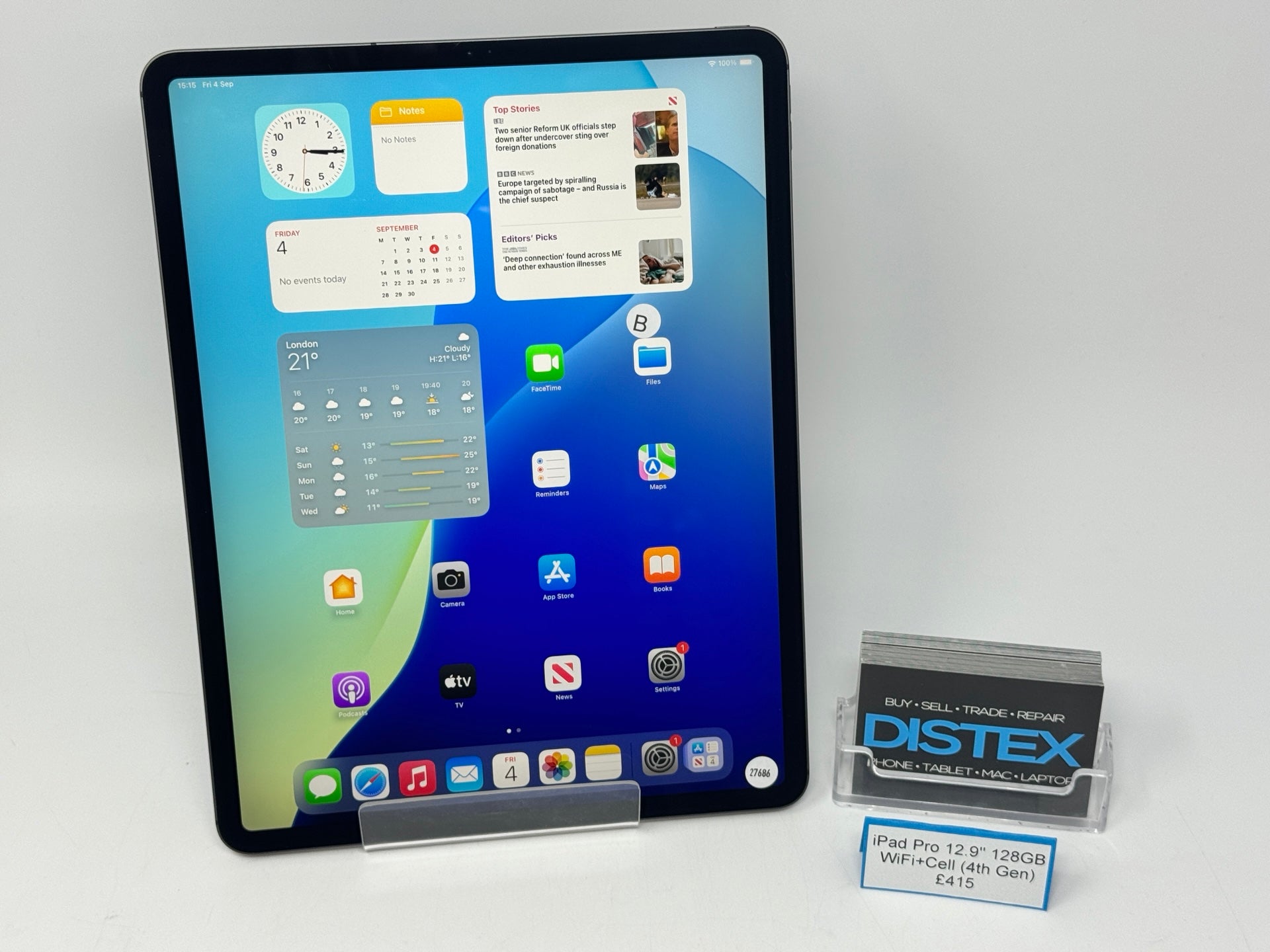 Apple iPad Pro 12.9" 4th Gen 128GB WiFi+Cellular Space Grey (B) M27686