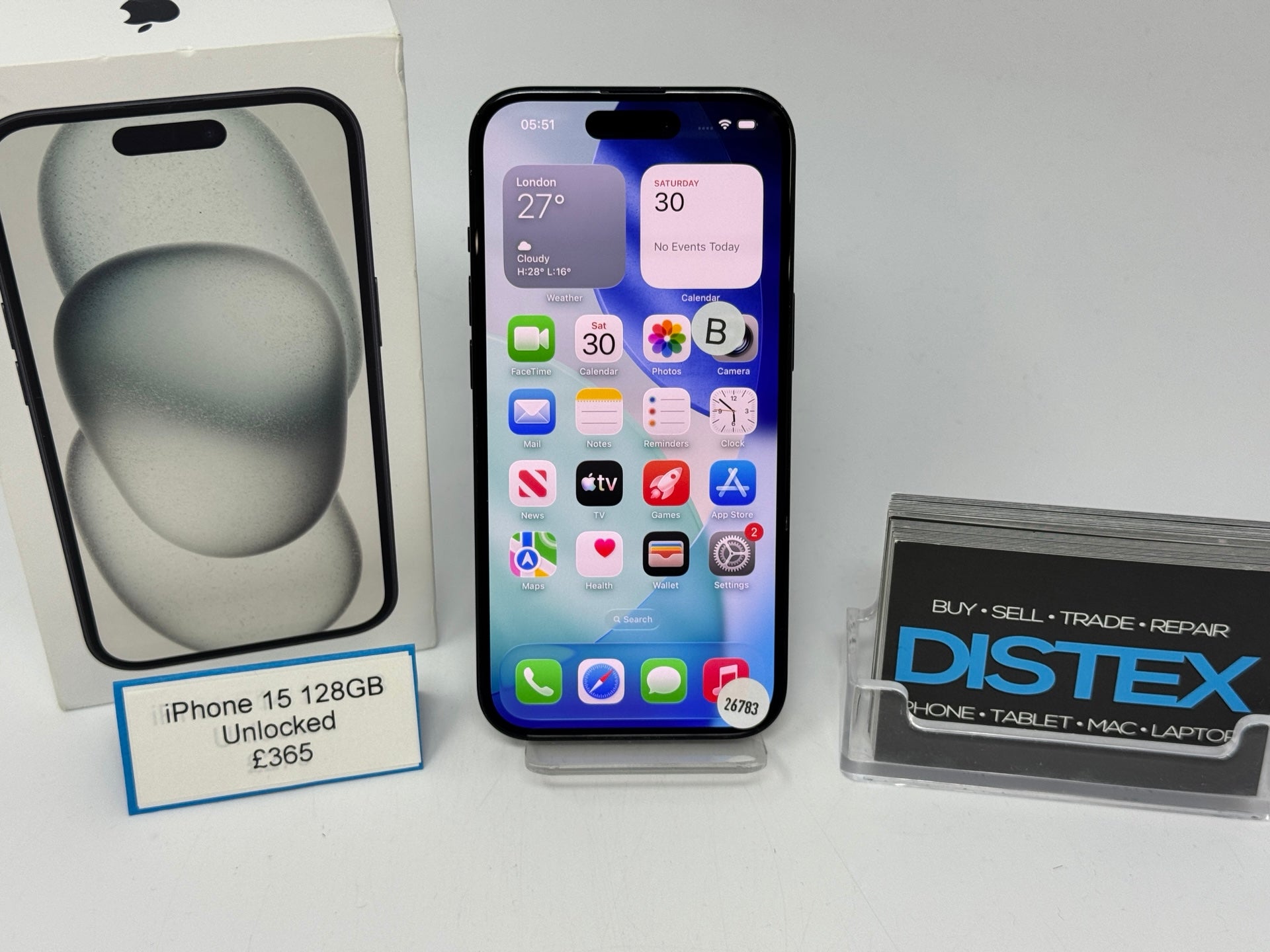 Apple iPhone 15 128GB Unlocked Black (B) M26783