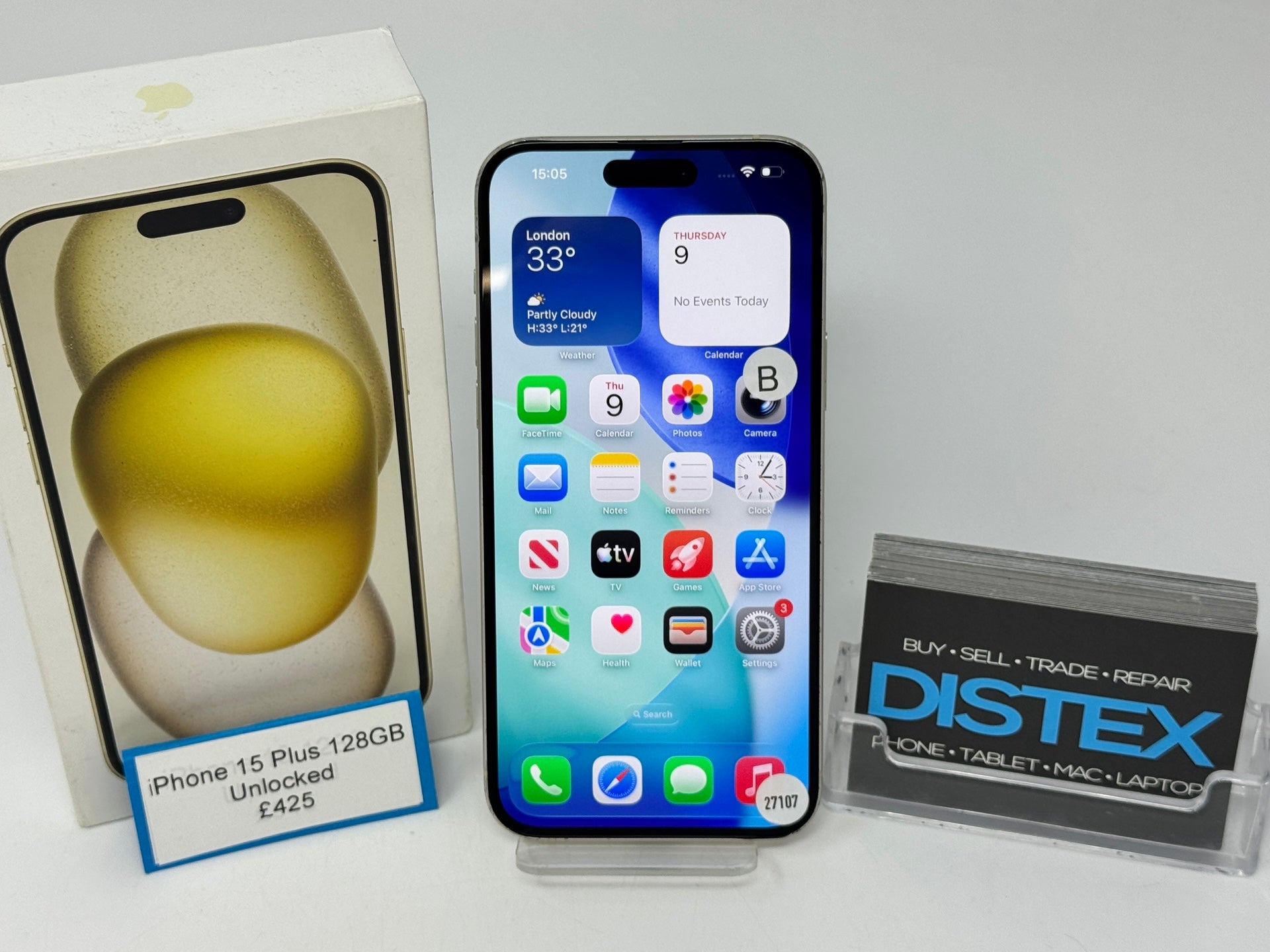 Apple iPhone 15 Plus 128GB Unlocked Yellow (B) M27107
