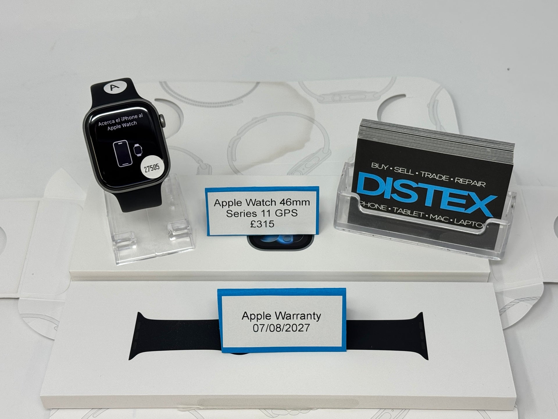 Apple Watch Series 11 46mm GPS Space Grey (A) Apple Warranty 07/08/2027 M27505