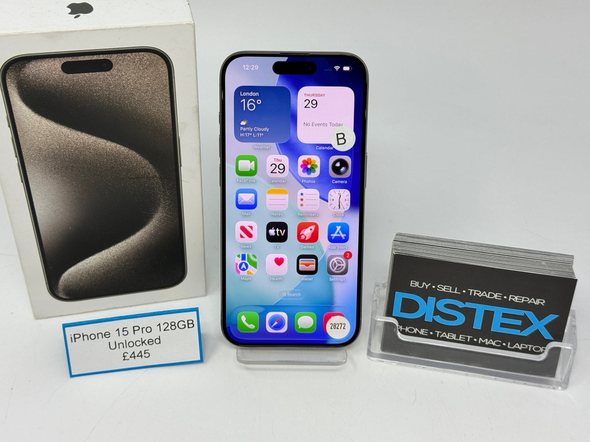 Apple iPhone 15 Pro 128GB Unlocked Natural Titanium (B) M28272