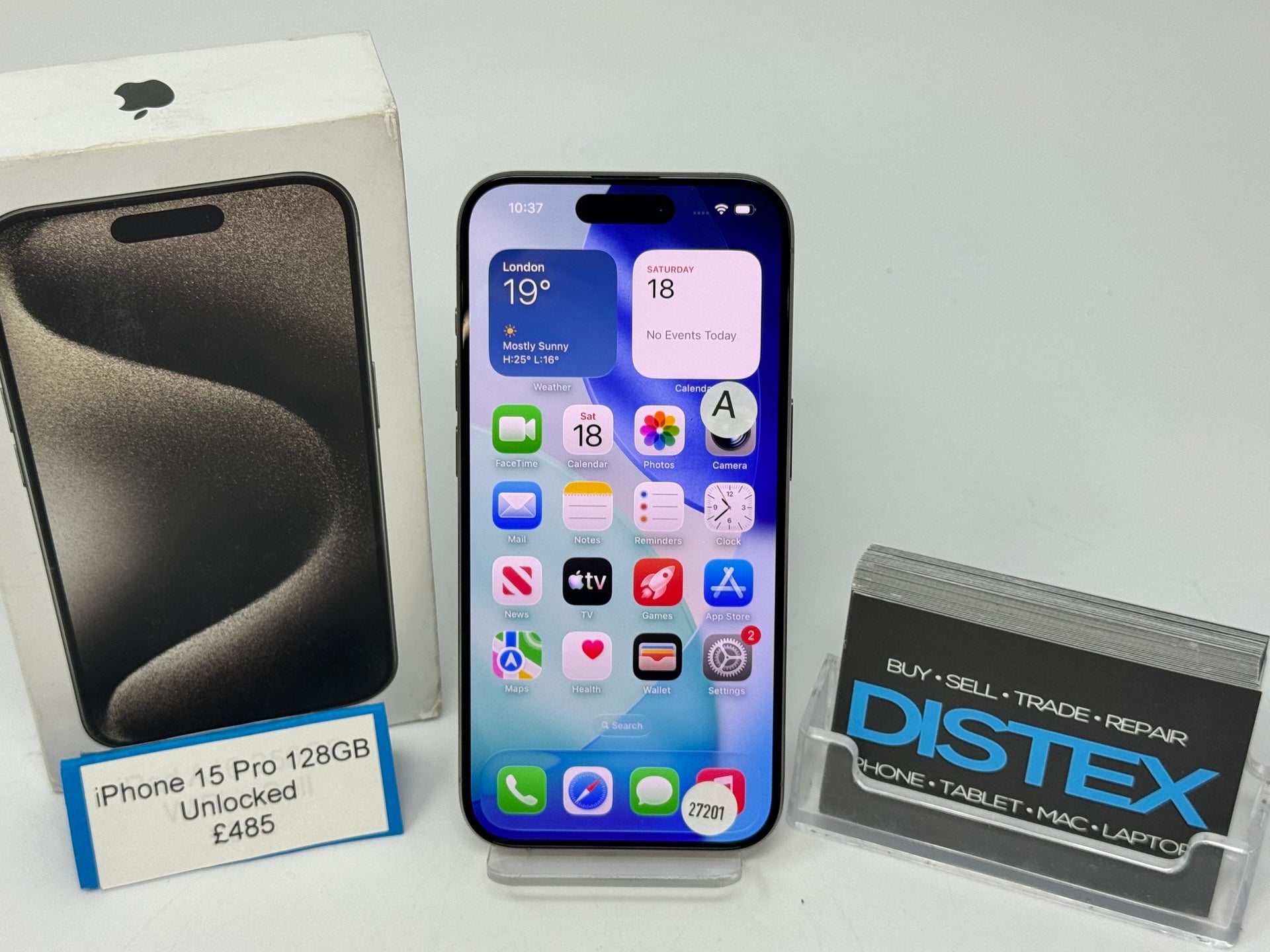 Apple iPhone 15 Pro 128GB Unlocked Black Titanium (A) M27201