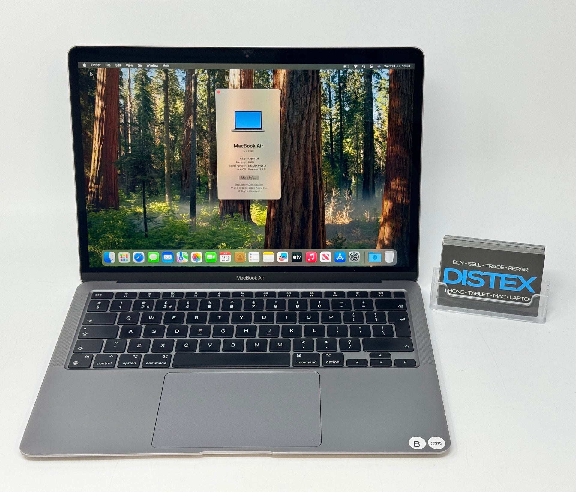 Apple MacBook Air 2020 13" 8GB RAM 256GB SSD Apple M1 Space Grey (B) M27310