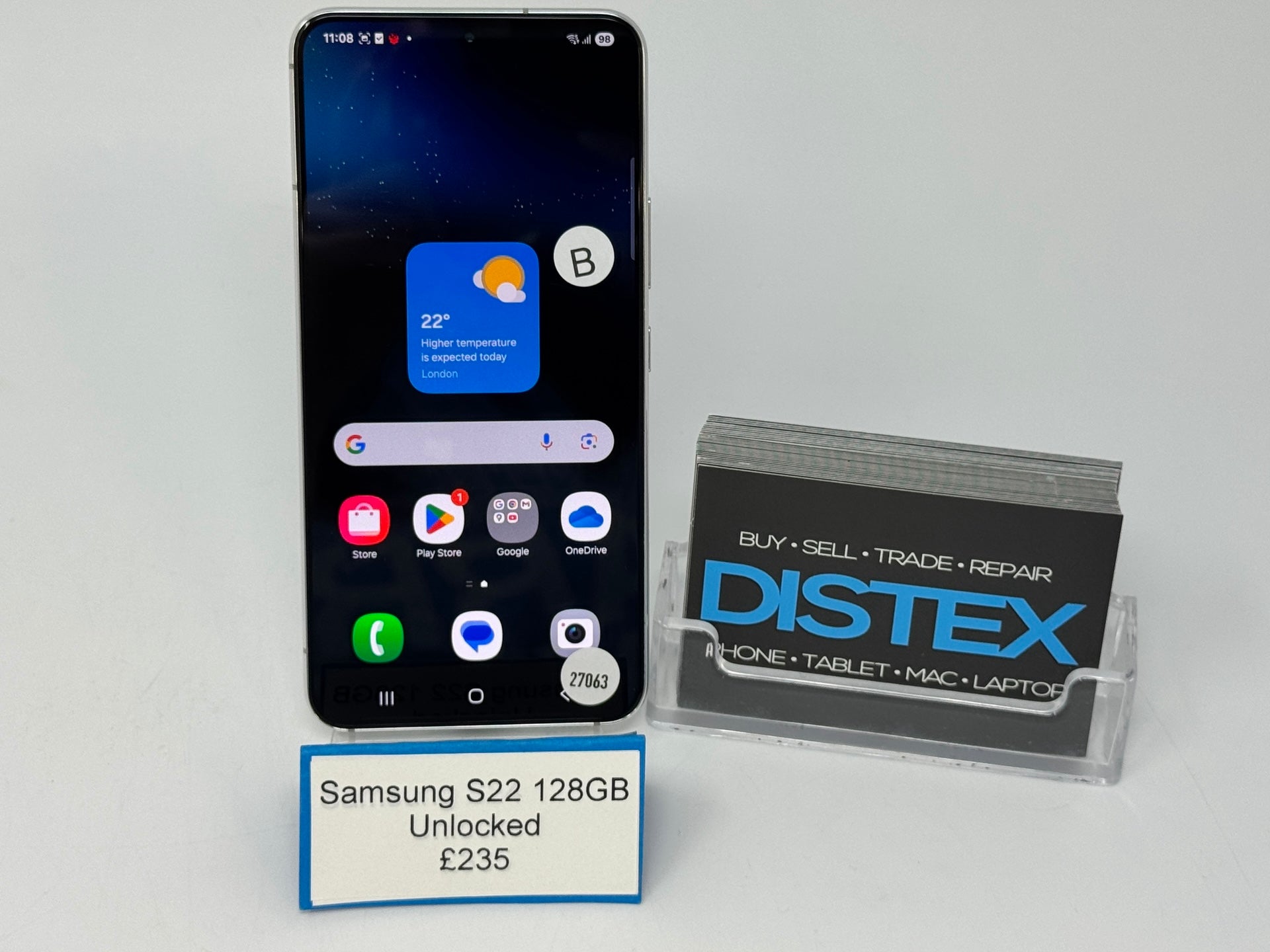 Samsung Galaxy S22 128GB Unlocked Phantom White (B) M27063