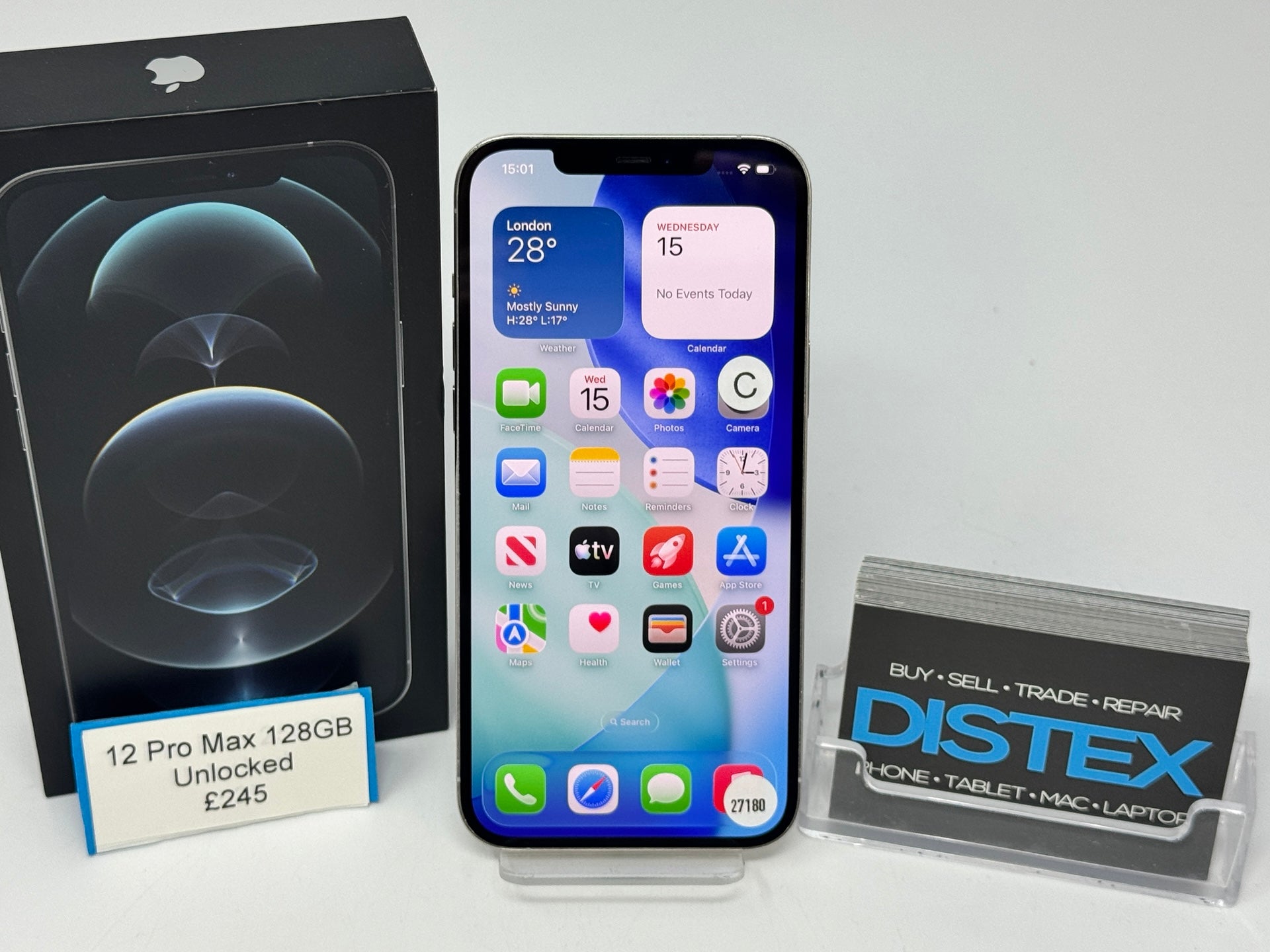 Apple iPhone 12 Pro Max 128GB Unlocked Silver (B) M27180