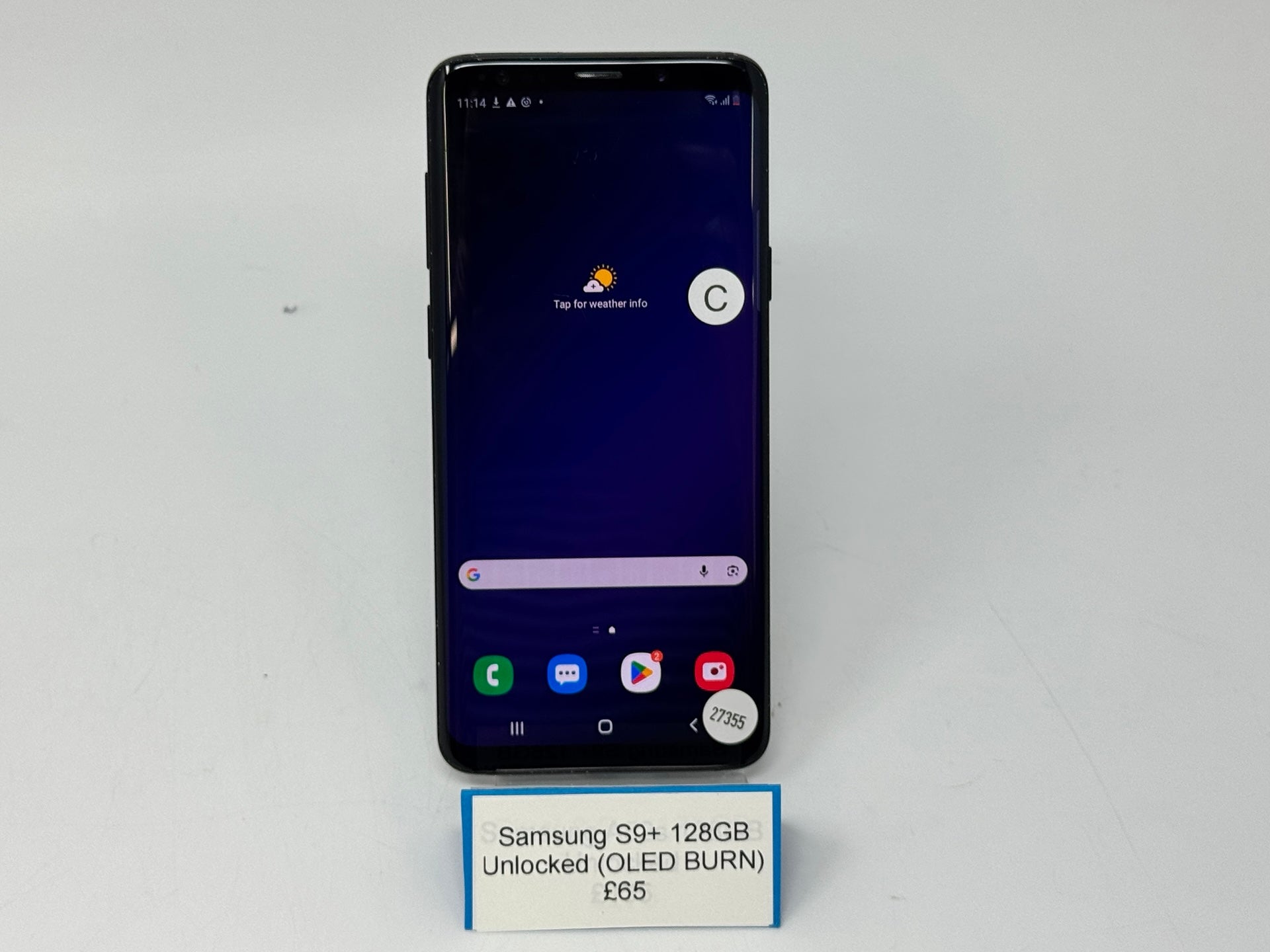 Samsung Galaxy S9+ *OLED Burn* 128GB Unlocked Midnight Black (C) M27355