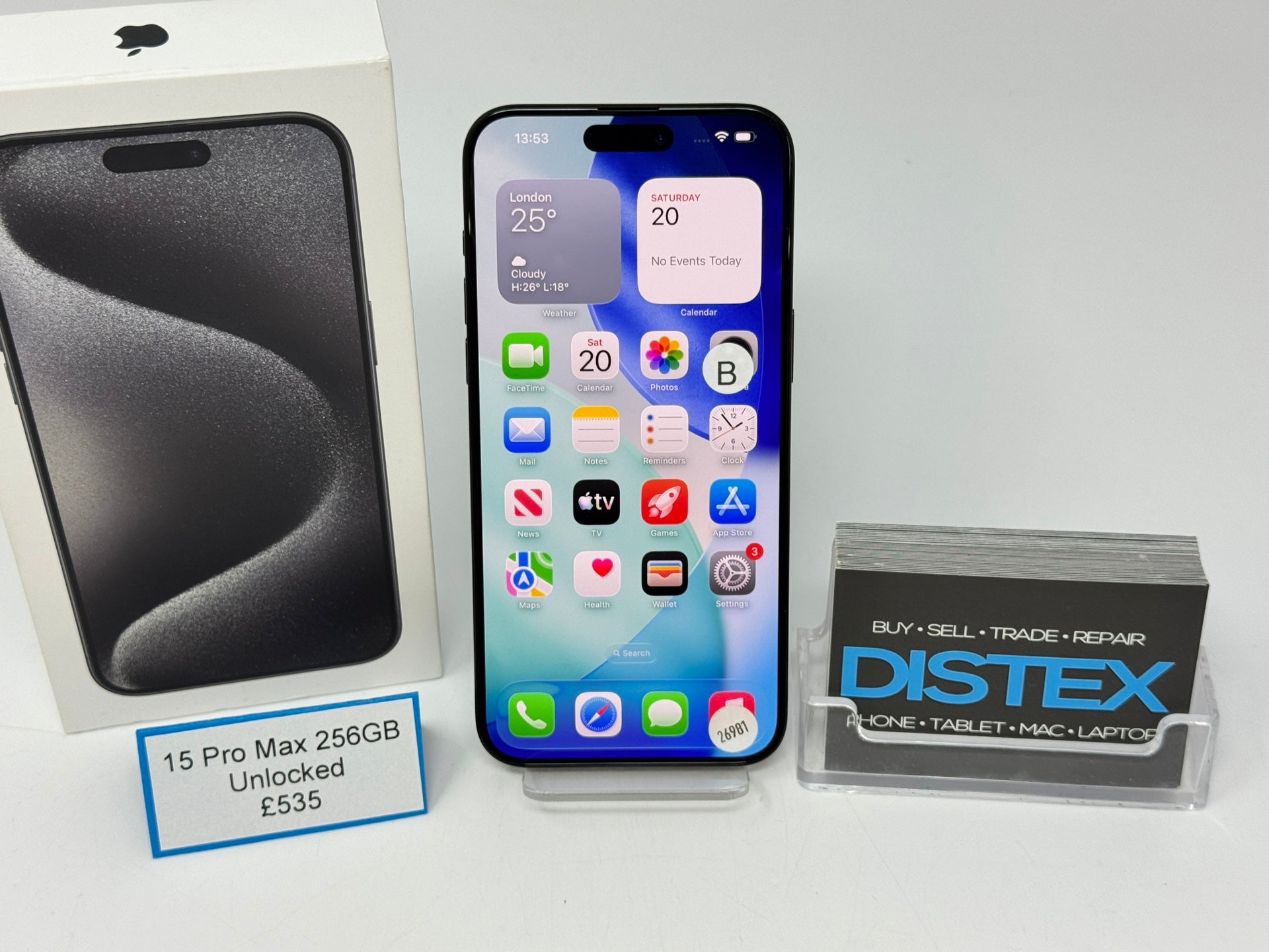 Apple iPhone 15 Pro Max 256GB Unlocked Black Titanium (B) M26981