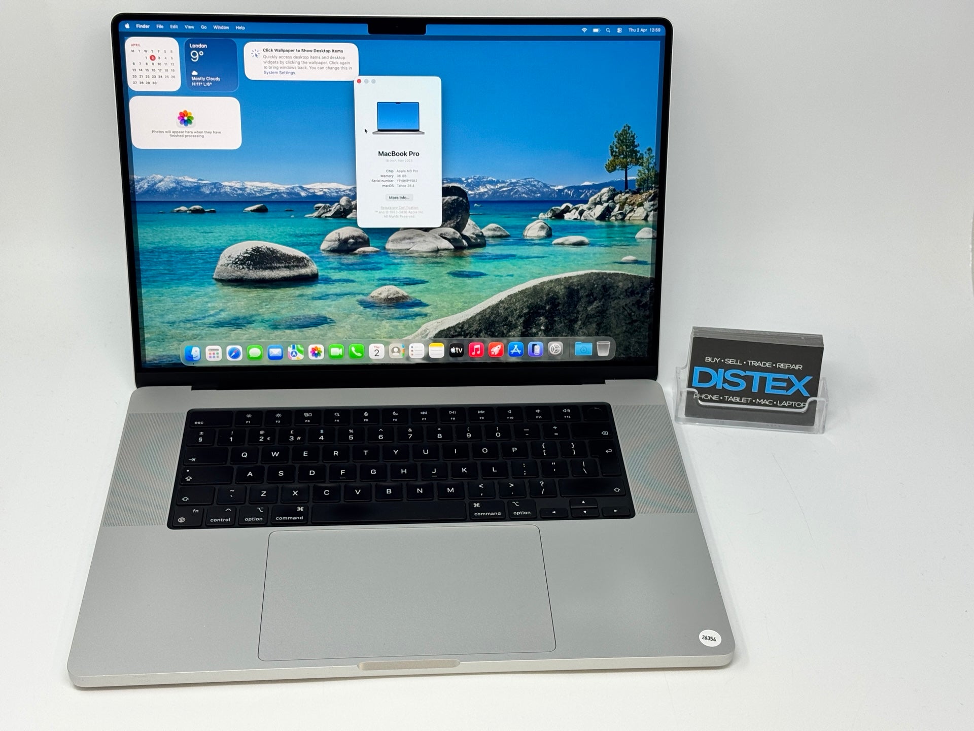 Apple MacBook Pro 16” M3 Pro 12 CPU 18 GPU 36GB RAM 512GB SSD Boxed AppleCare+ 06/11/2026 (B) M26354