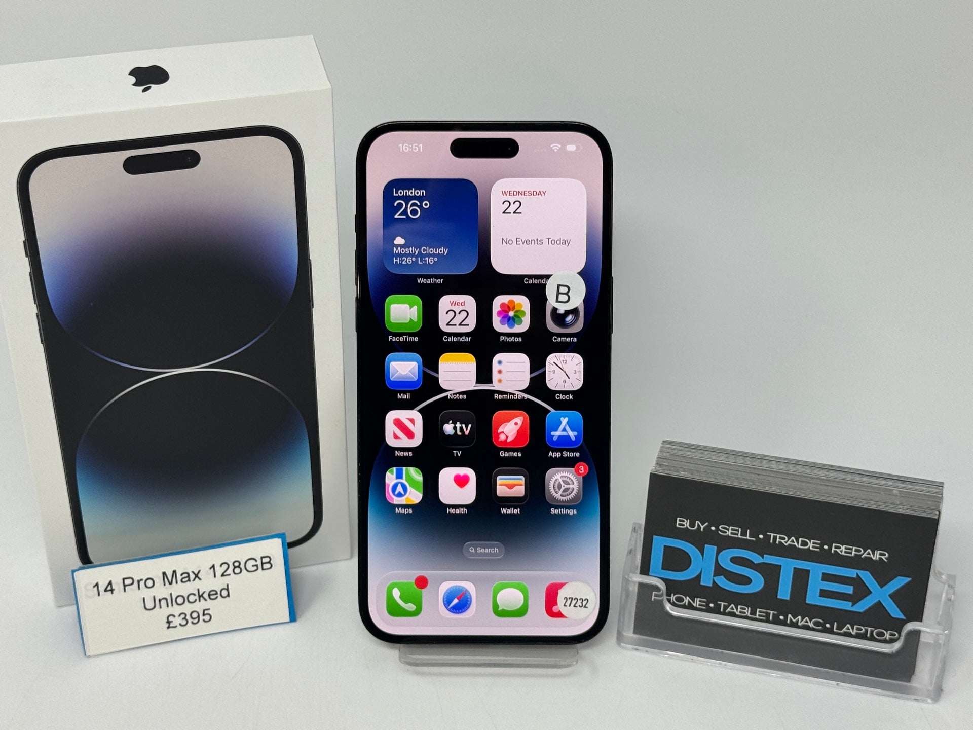 Apple iPhone 14 Pro Max 128GB Unlocked Space Black (B) M27232