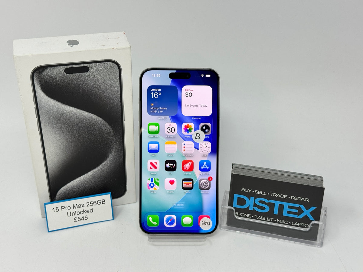 Apple iPhone 15 Pro Max 256GB Unlocked White Titanium (B) M28273