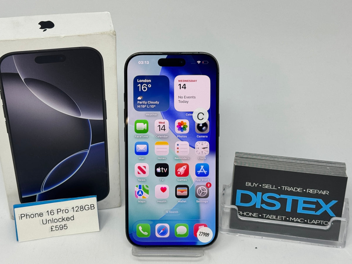 Apple iPhone 16 Pro 128GB Unlocked Black Titanium (C) M27909