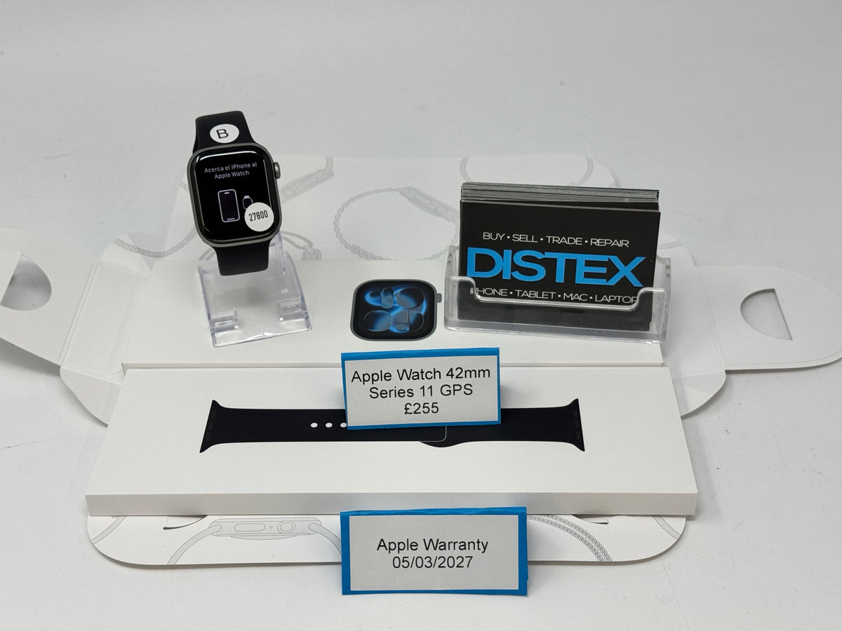 Apple Watch Series 11 42mm GPS Jet Black (B) Apple Warranty 05/03/2027 M27800