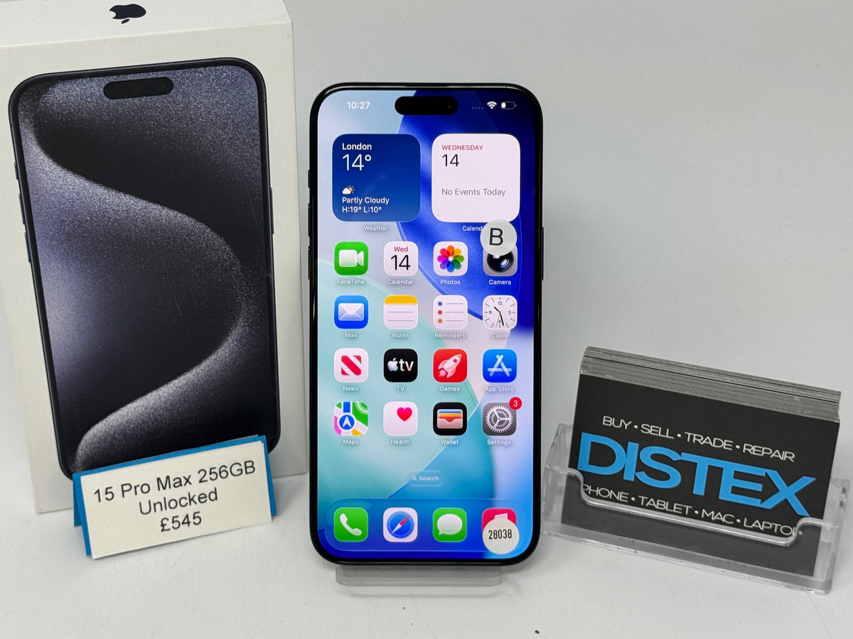 Apple iPhone 15 Pro Max 256GB Unlocked Blue Titanium (B) M28038