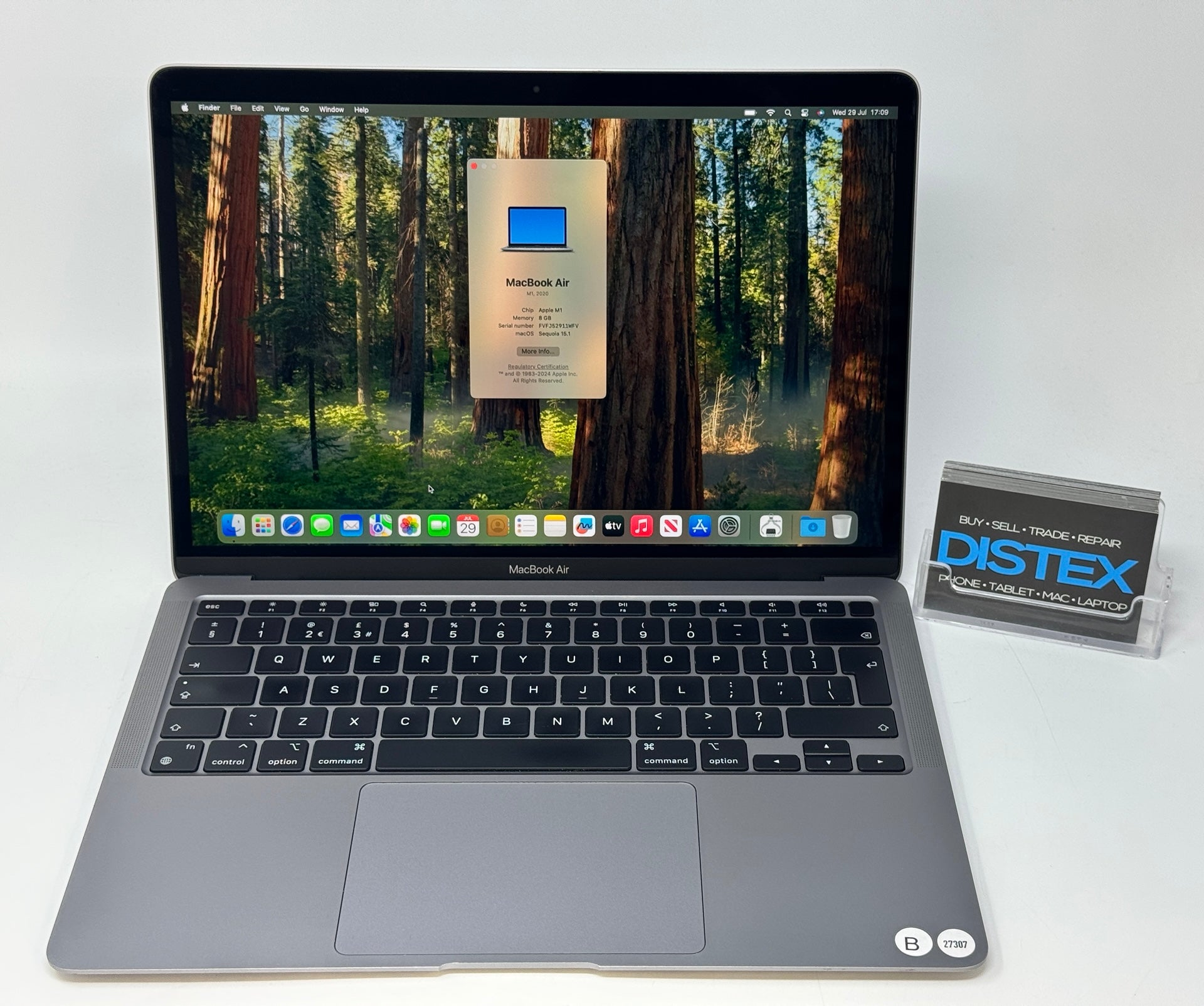 Apple MacBook Air 2020 13" 8GB RAM 256GB SSD Apple M1 Space Grey (B) M27307
