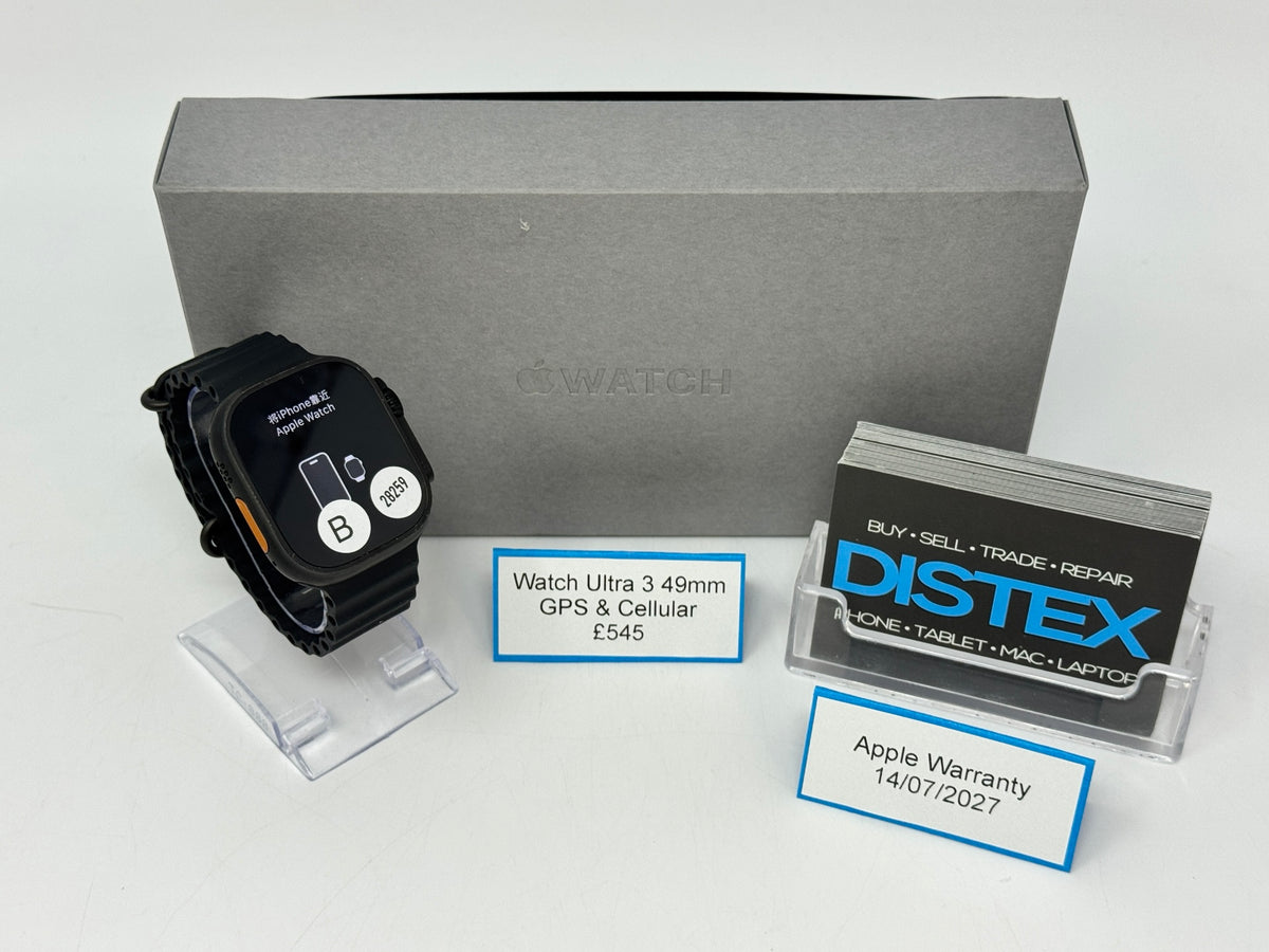 Apple Watch Ultra 3 49mm GPS+Cellular Black Titanium (B) Apple Warranty 14/07/2027 M28259