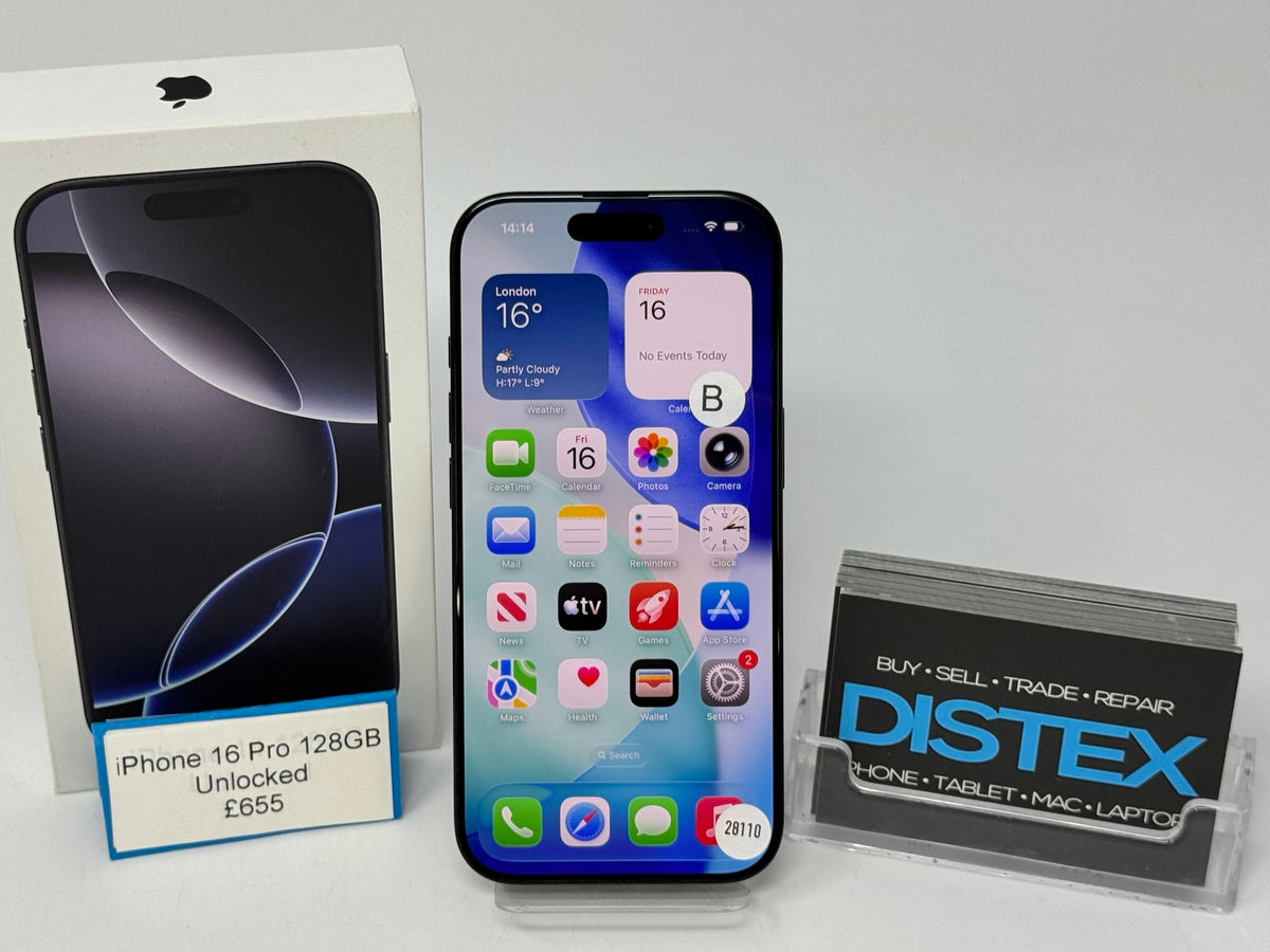 Apple iPhone 16 Pro 128GB Unlocked Black Titanium (B) M28110