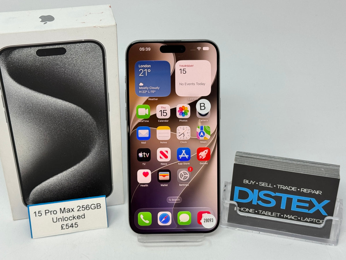 Apple iPhone 15 Pro Max 256GB Unlocked White Titanium (B) M28093