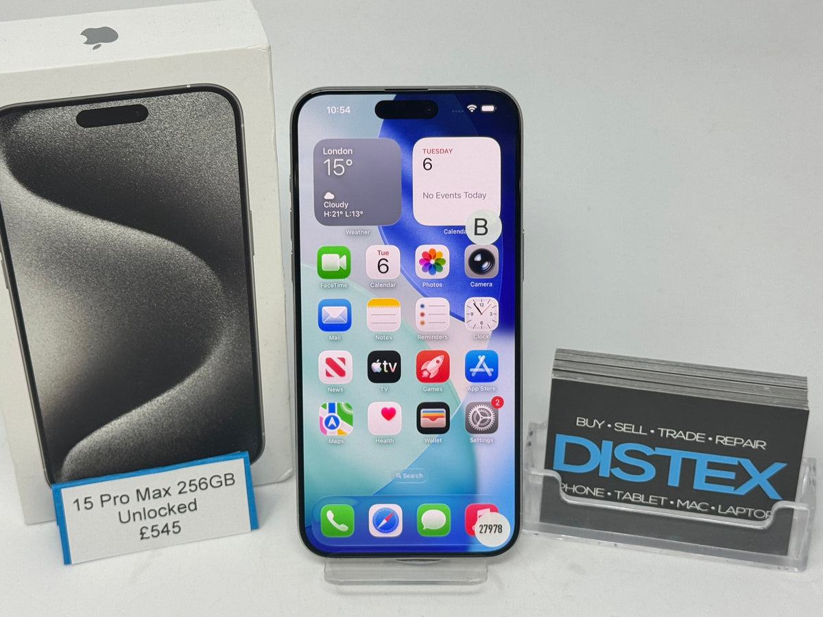 Apple iPhone 15 Pro Max 256GB Unlocked White Titanium (B) M27978