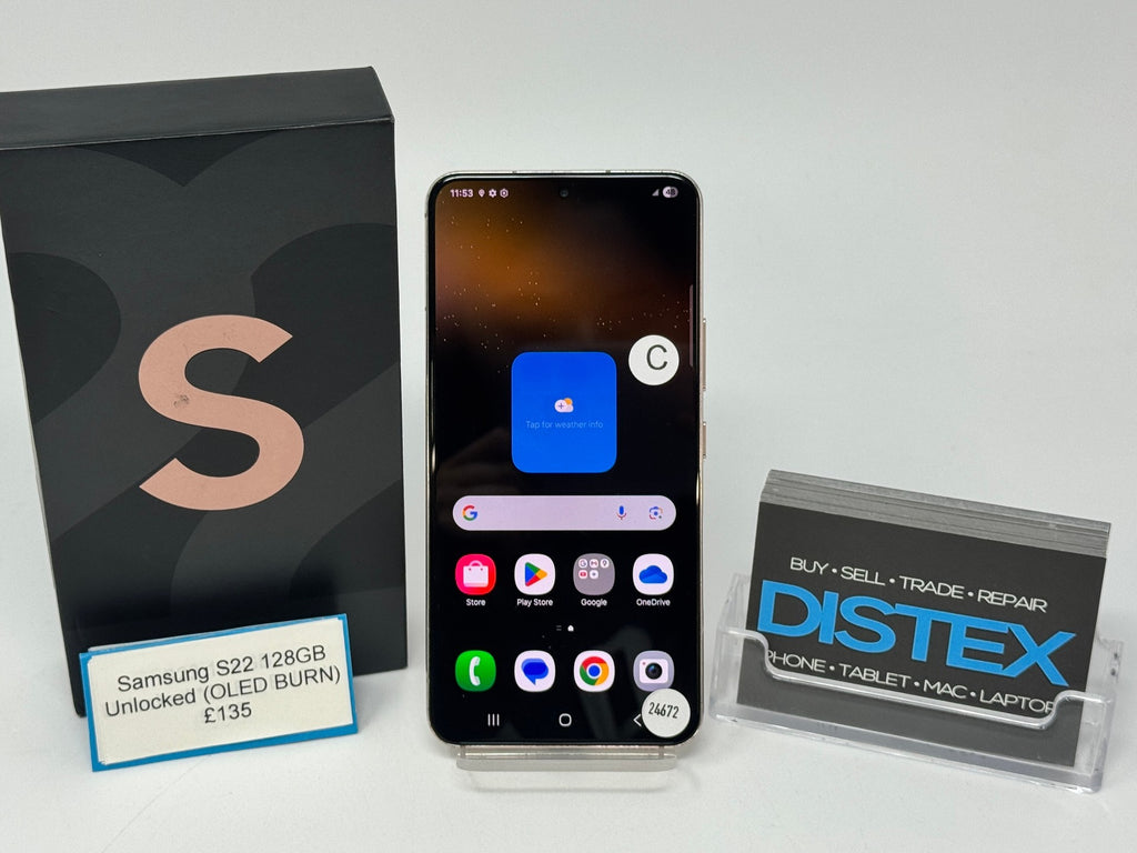 Samsung Galaxy S22 (OLED Burn) 128GB Unlocked Pink Gold (C) M24672