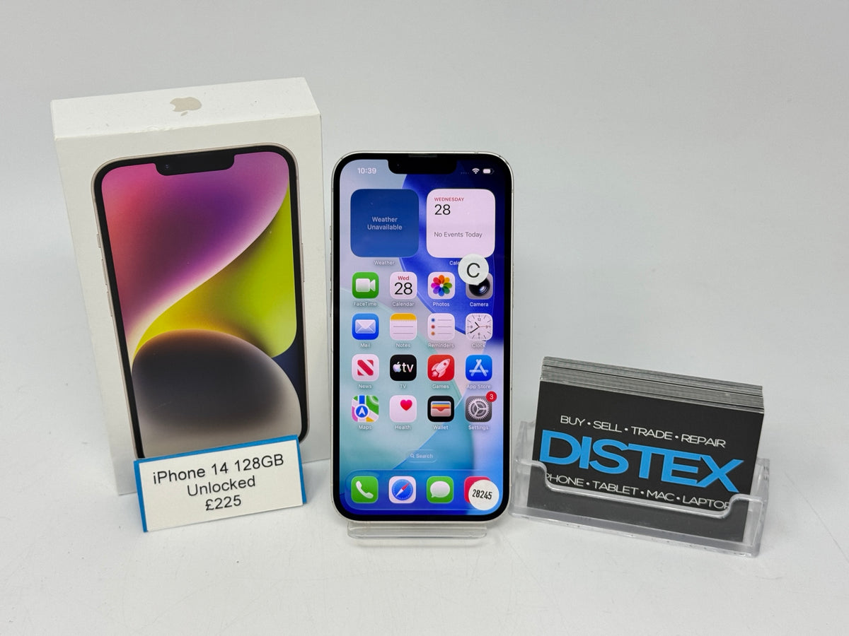Apple iPhone 14 128GB Unlocked Starlight (C) M28245