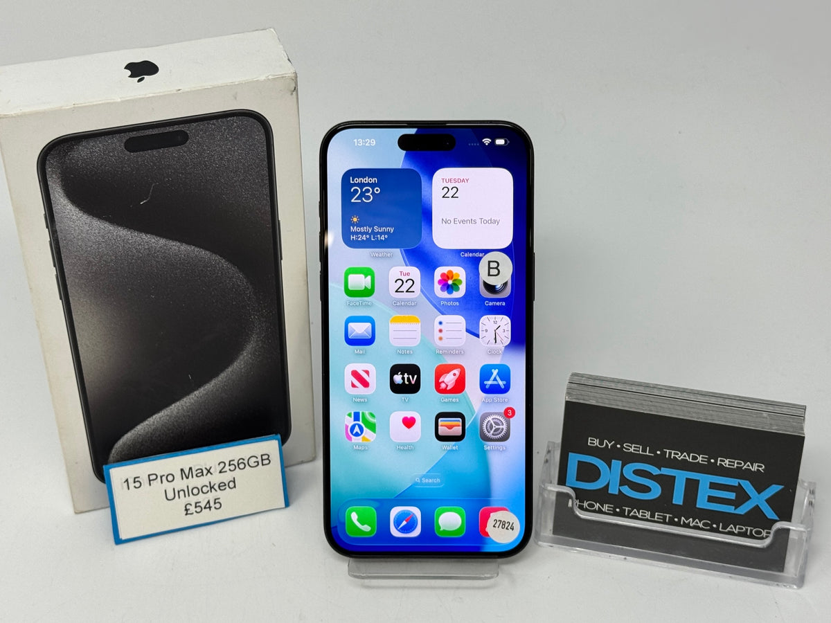 Apple iPhone 15 Pro Max 256GB Unlocked Black Titanium (B) M27824