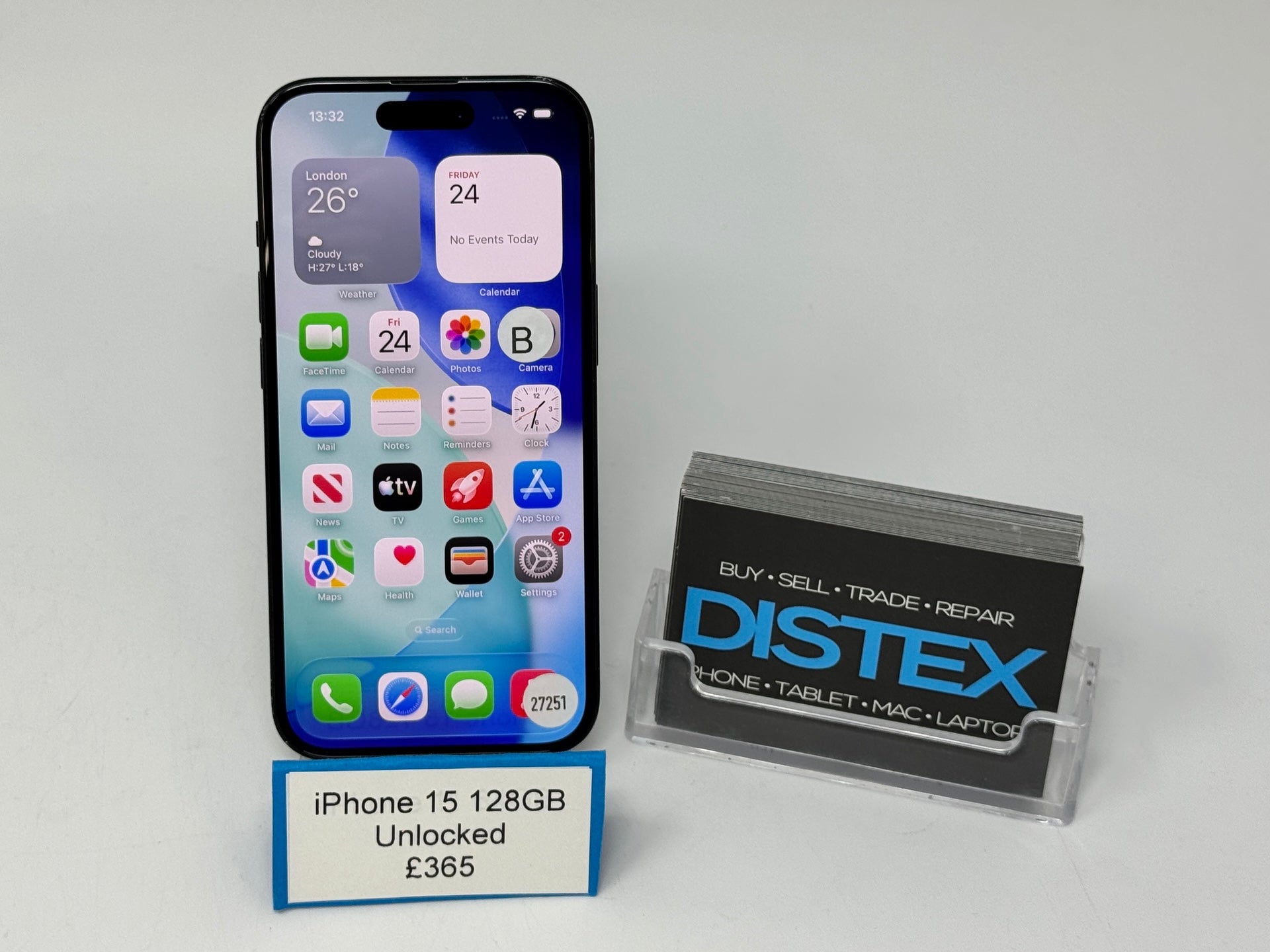 Apple iPhone 15 128GB Unlocked Black (B) M27251
