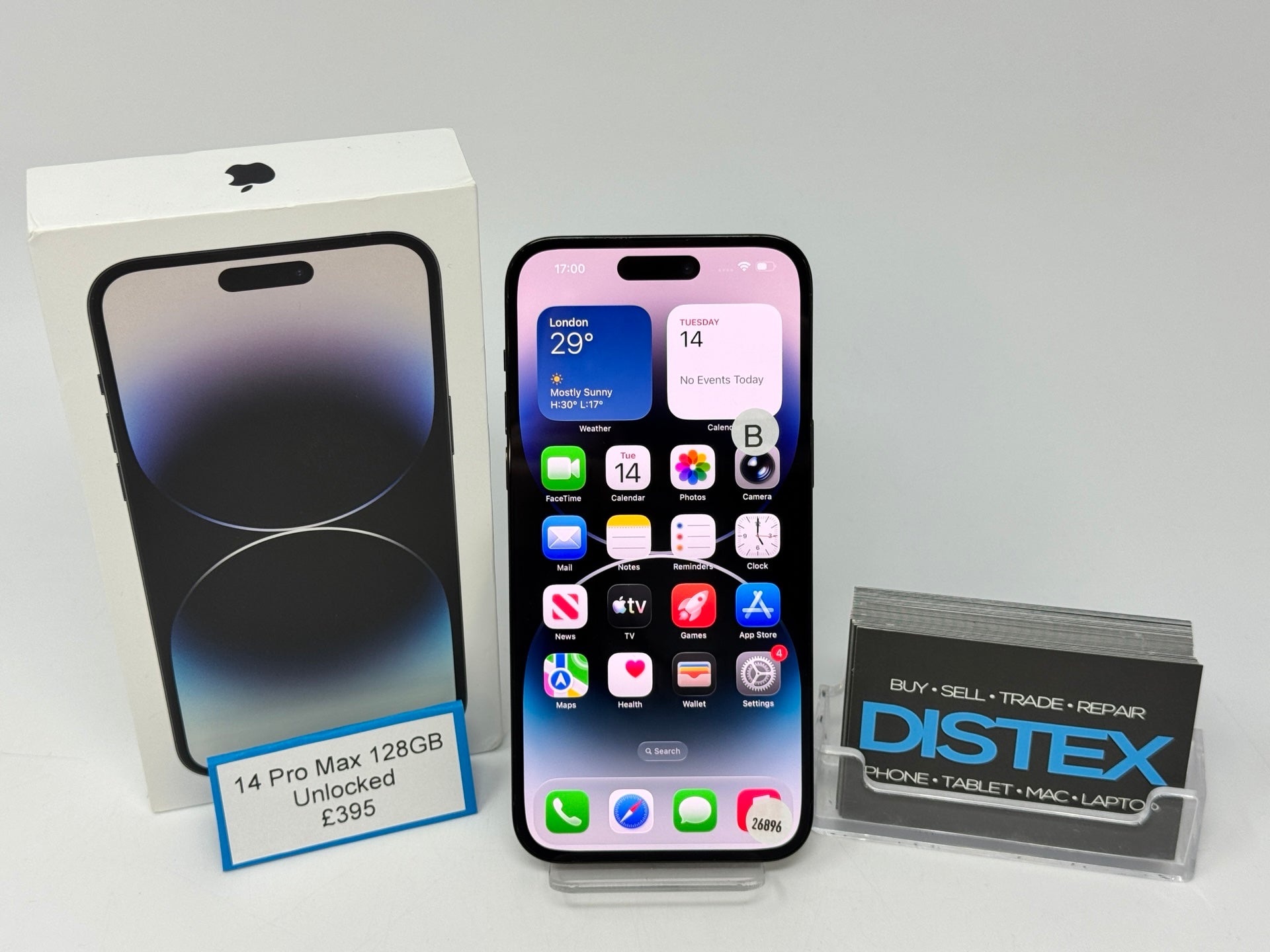 Apple iPhone 14 Pro Max 128GB Unlocked Space Black (B) M26896