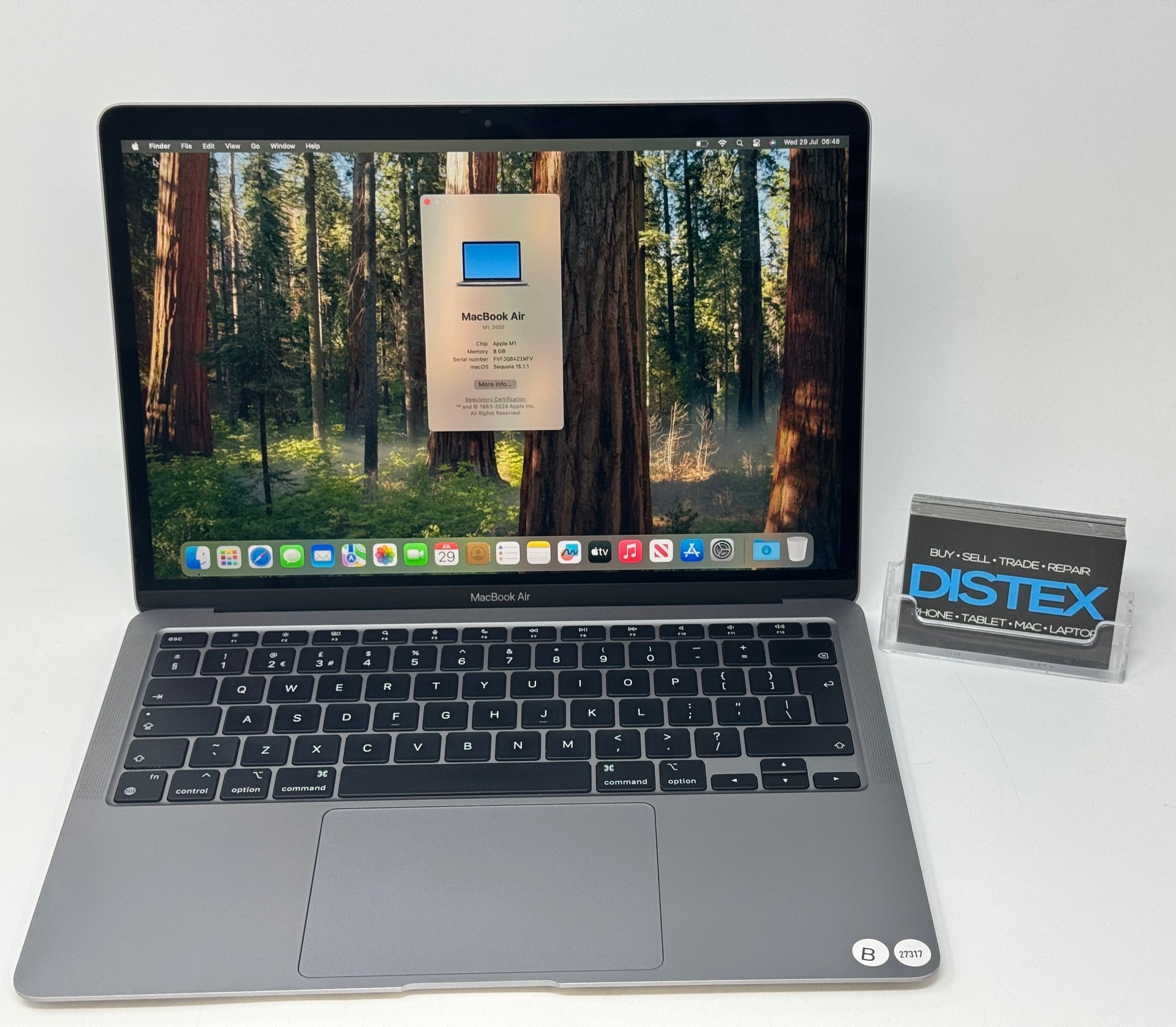 Apple MacBook Air 2020 13" 8GB RAM 256GB SSD Apple M1 Space Grey (B) M27317