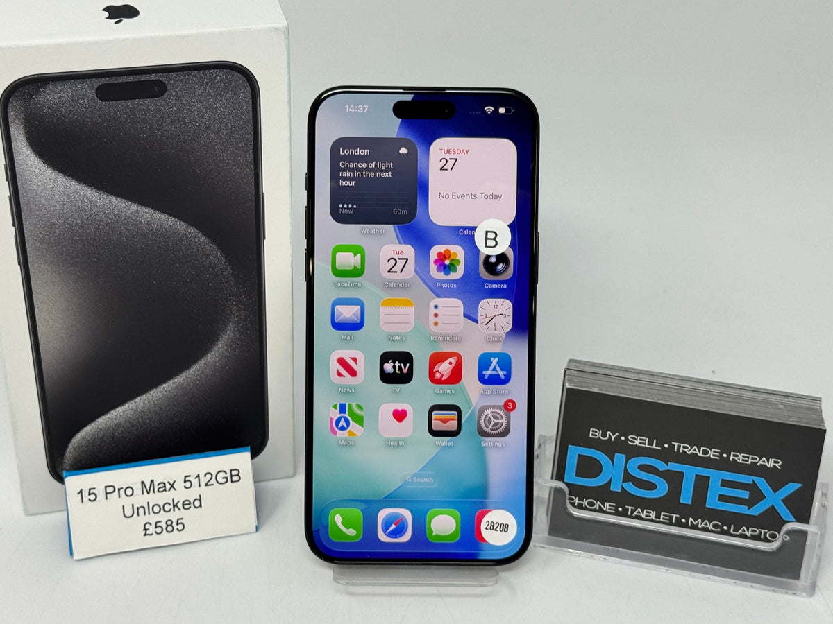 Apple iPhone 15 Pro Max 512GB Unlocked Black Titanium (B) M28208
