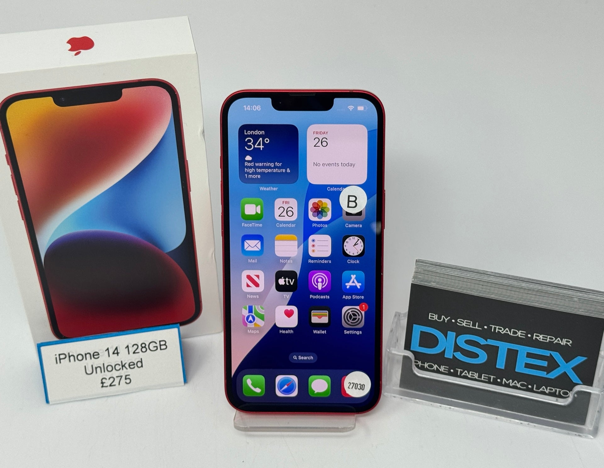 Apple iPhone 14 128GB Unlocked Red (B) M27030