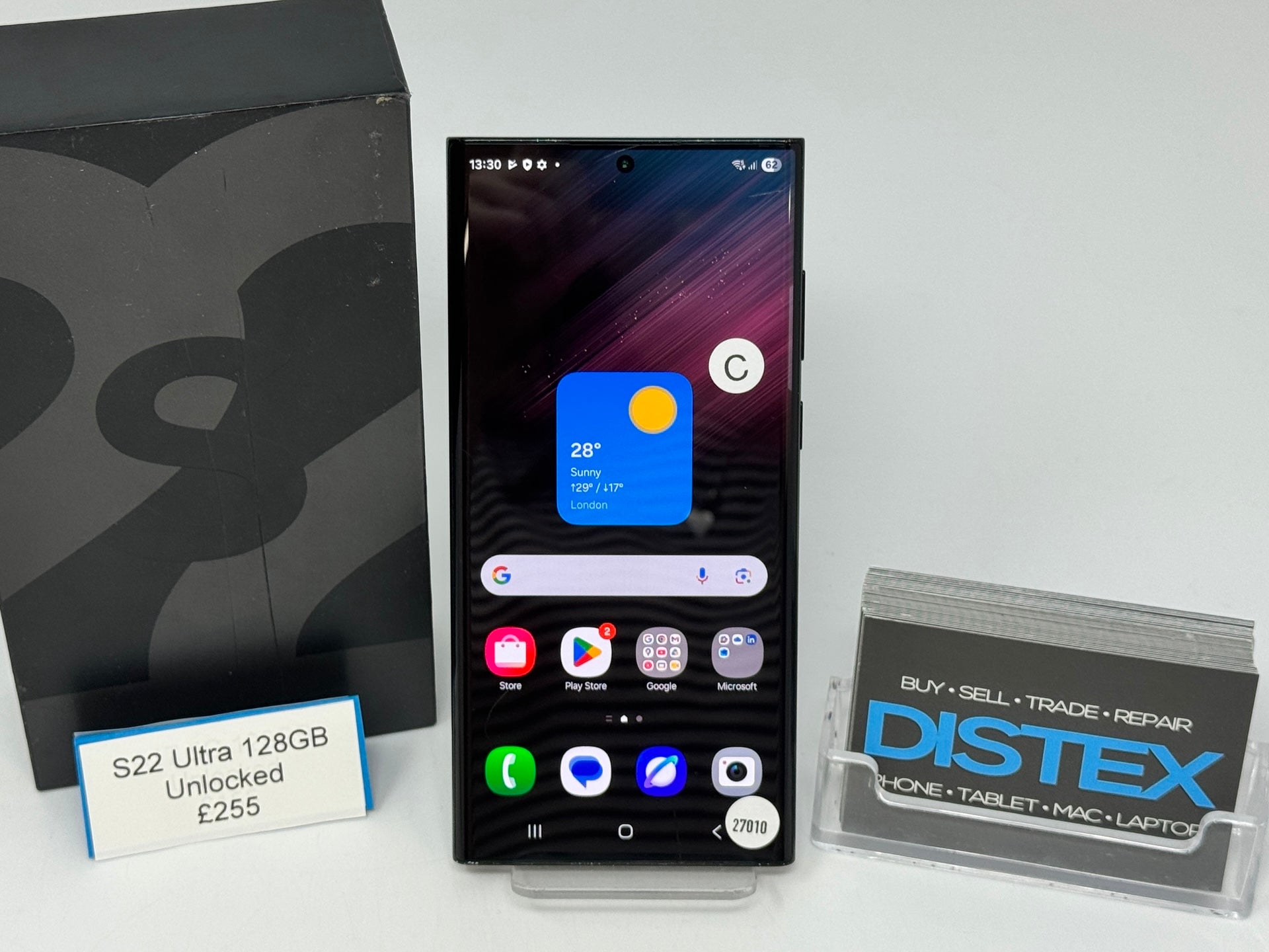 Samsung Galaxy S22 Ultra 128GB Unlocked Phantom Black (C) M27010