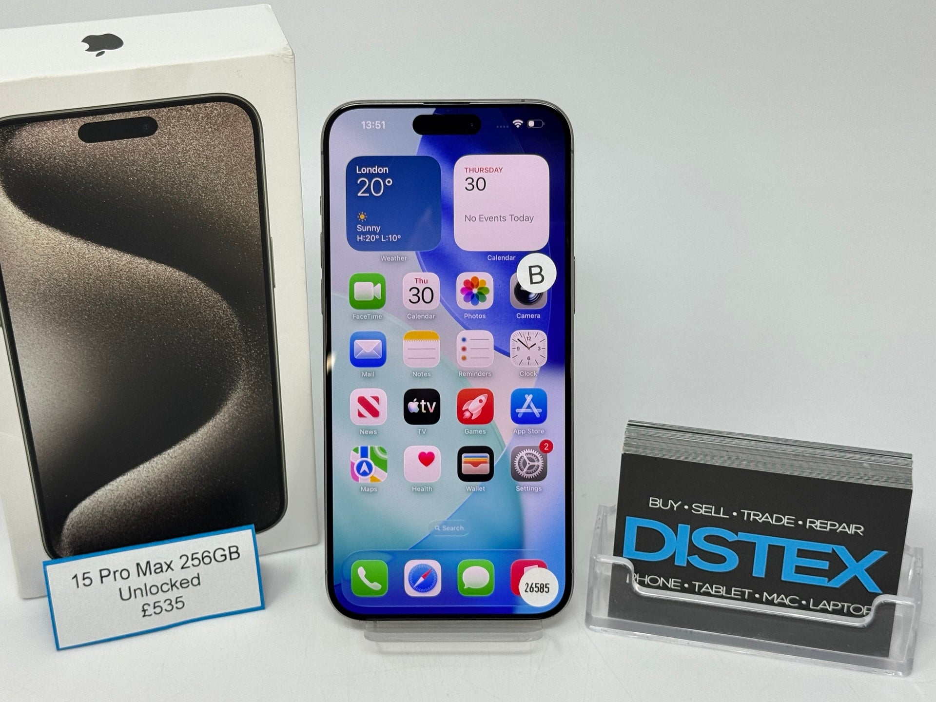 Apple iPhone 15 Pro Max 256GB Unlocked Natural Titanium (B) M26585